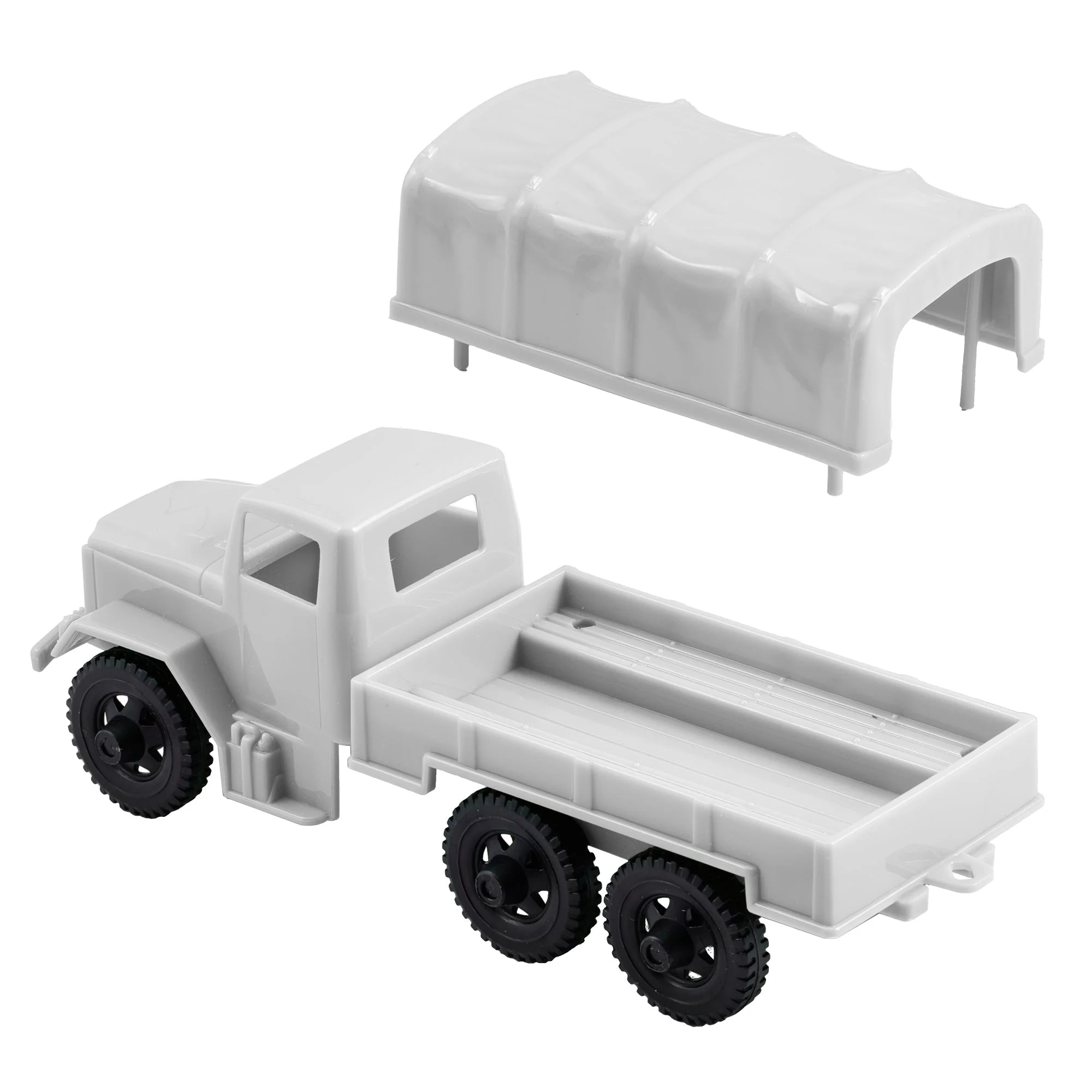 TimMee Plastic Army Men Trucks - White M34 Deuce and a Half Cargo Vehicles USA - Image 4
