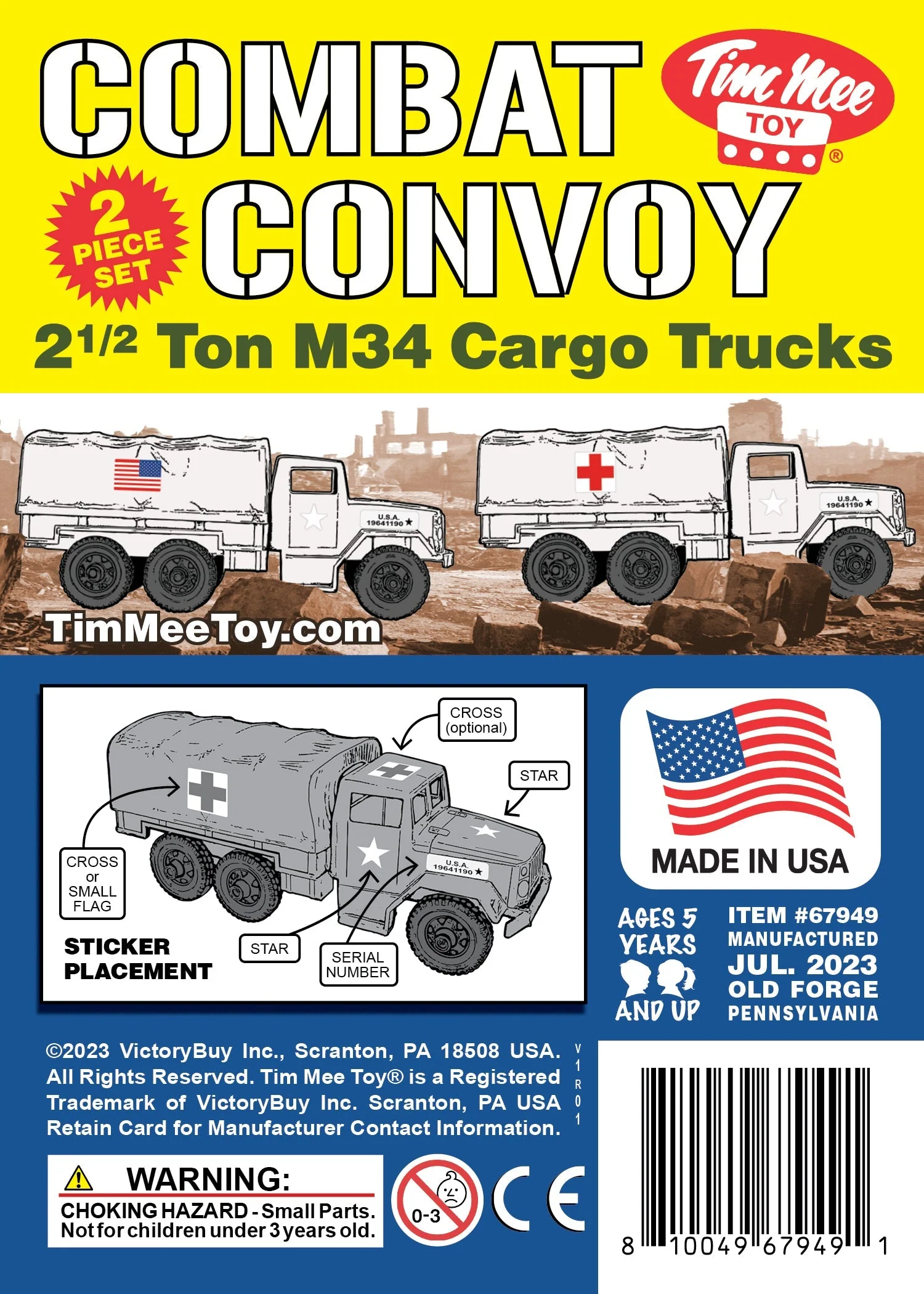 TimMee Plastic Army Men Trucks - White M34 Deuce and a Half Cargo Vehicles USA - Image 6