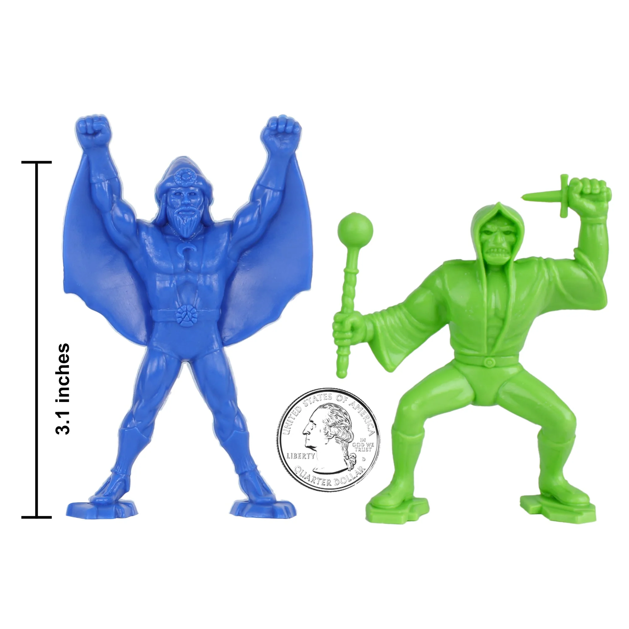 TimMee Legendary Battle Fantasy Figures - 3 inch Blue vs Lime Green 24pc Set USA - Image 2