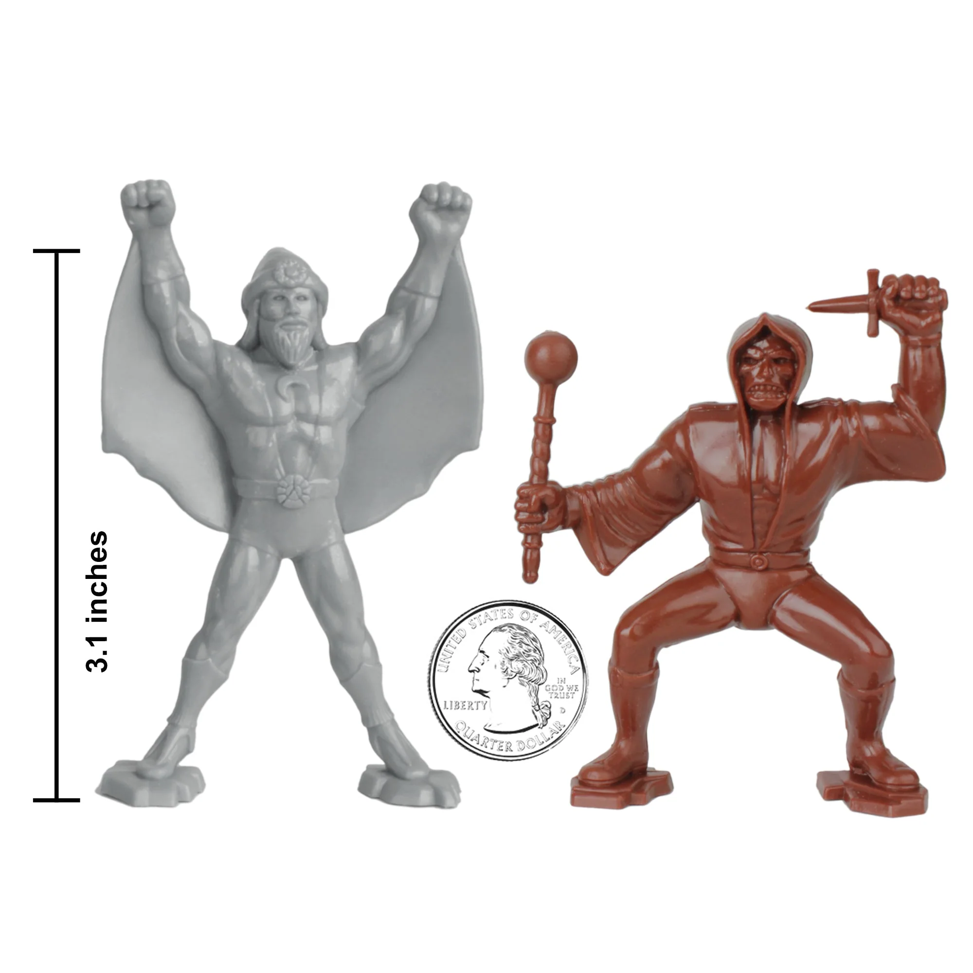 TimMee Legendary Battle Fantasy Figures - 3 inch Gray vs Rust Brown 24pc Set USA - Image 2