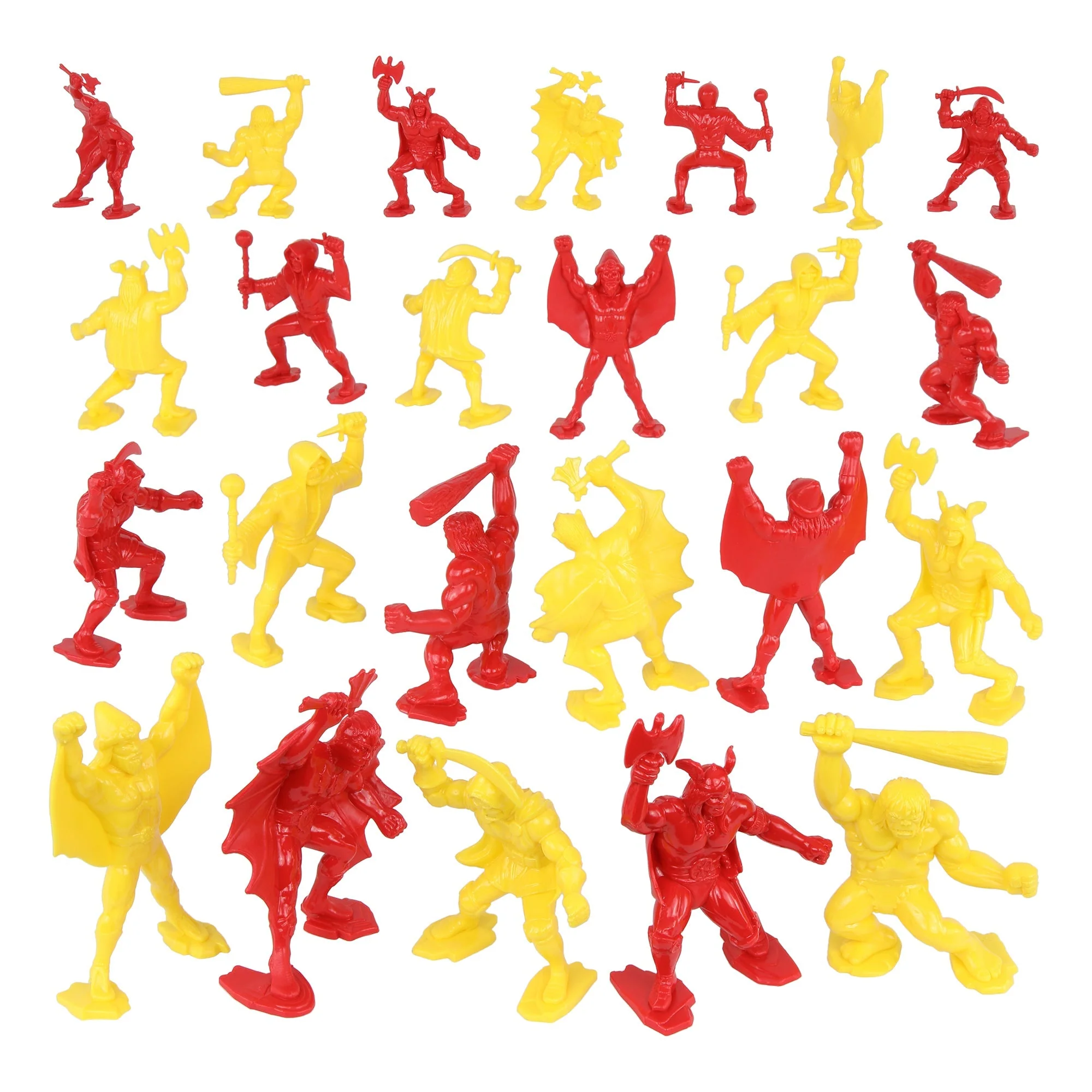 TimMee Legendary Battle Fantasy Figures - 3 inch Red vs Yellow 24pc Set - USA