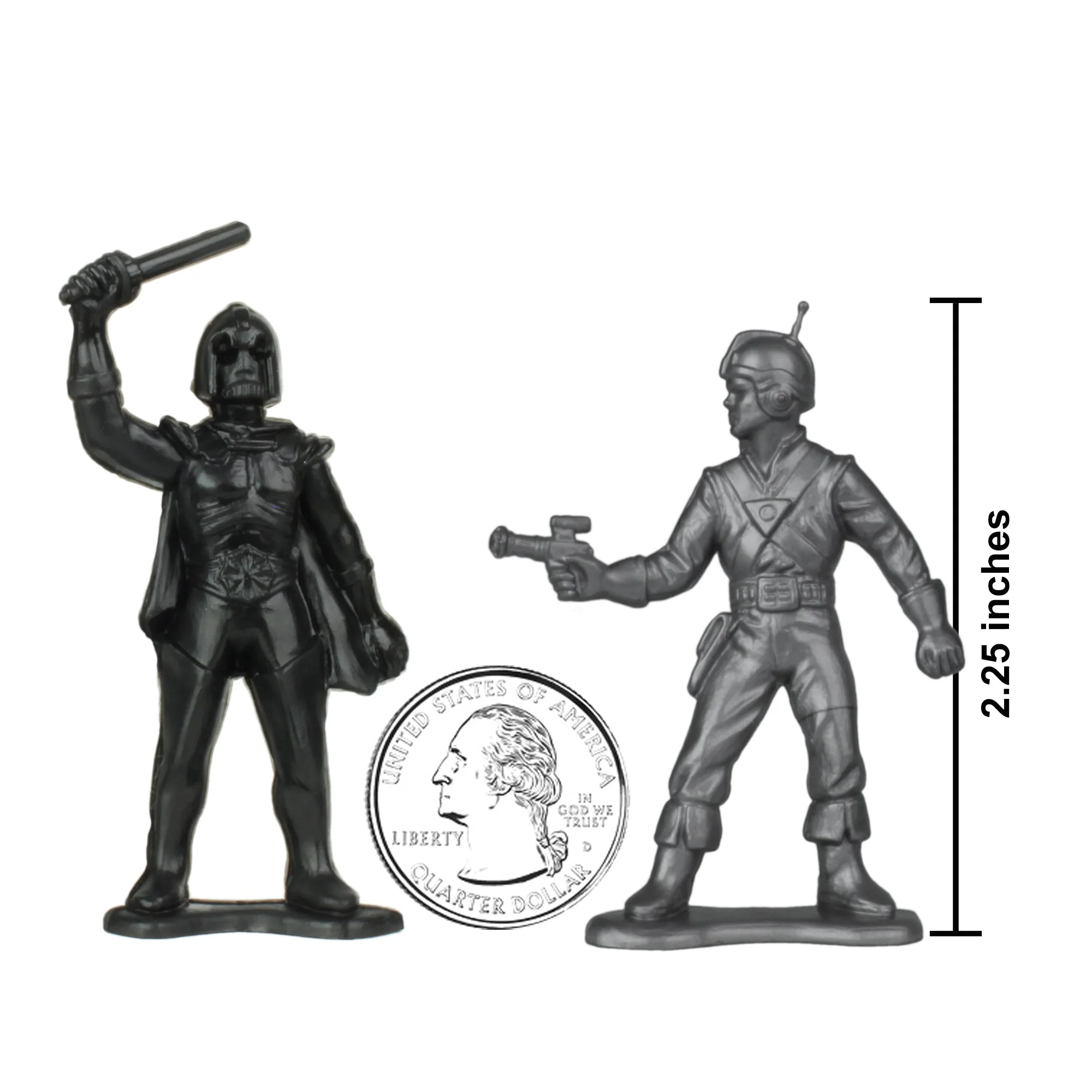 TimMee Galaxy Laser Team Space Figures - Black vs Silver 50pc Set - Made in USA - Image 2