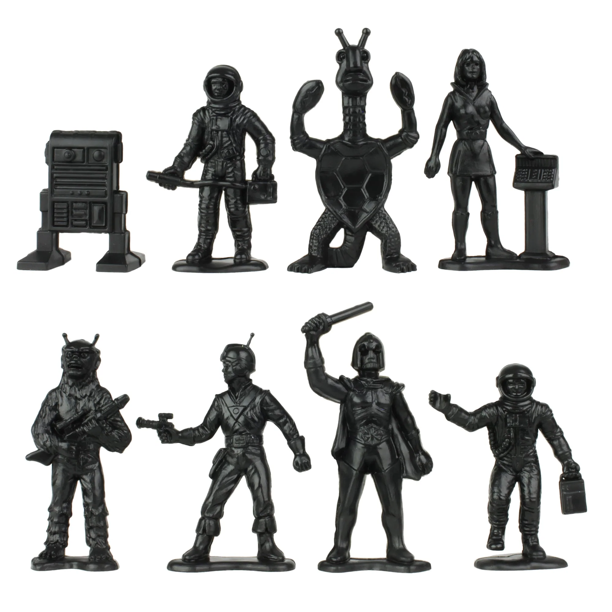 TimMee Galaxy Laser Team Space Figures - Black vs Silver 50pc Set - Made in USA - Image 3