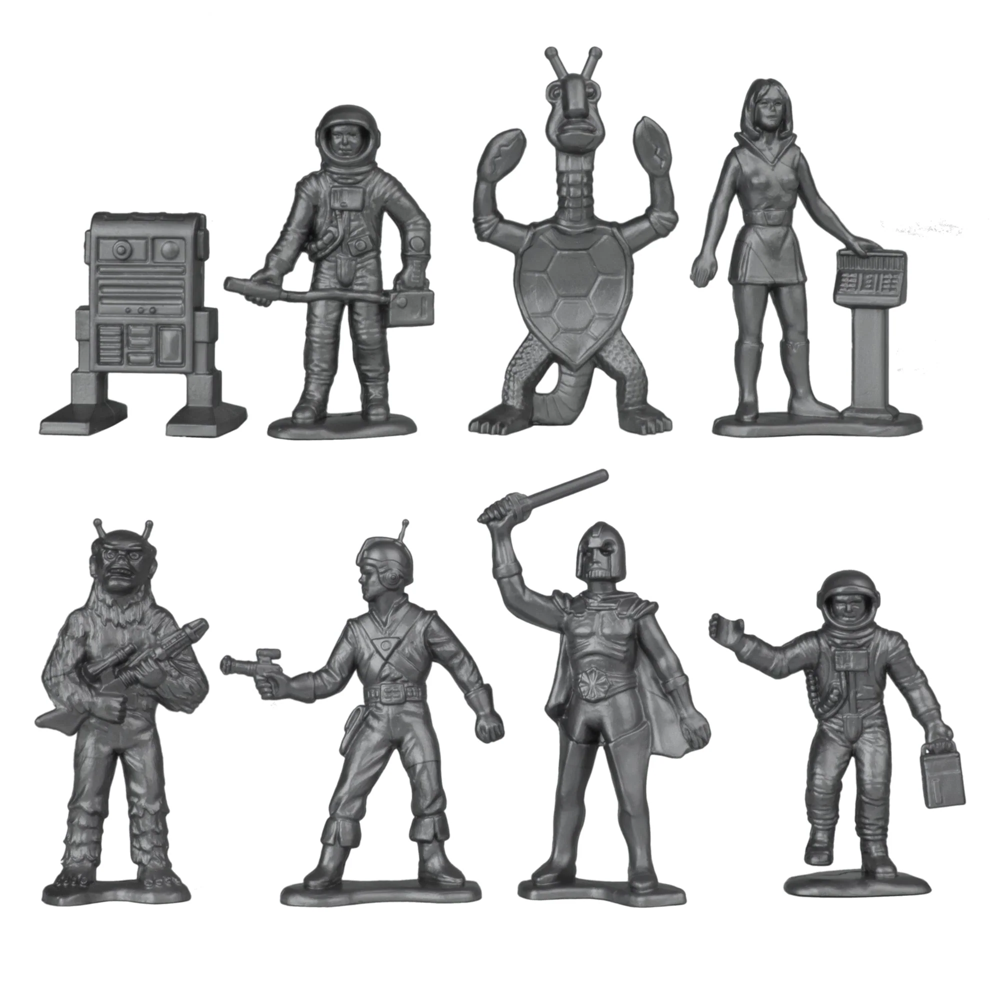 TimMee Galaxy Laser Team Space Figures - Black vs Silver 50pc Set - Made in USA - Image 4