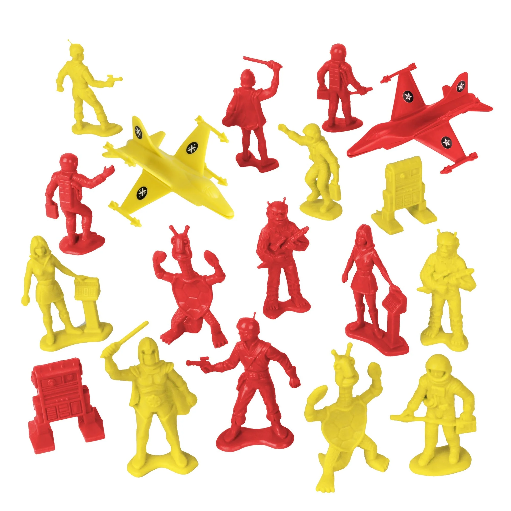 TimMee Galaxy Laser Team Space Figures - Red vs Yellow 50pc Set - Made in USA - Image 6