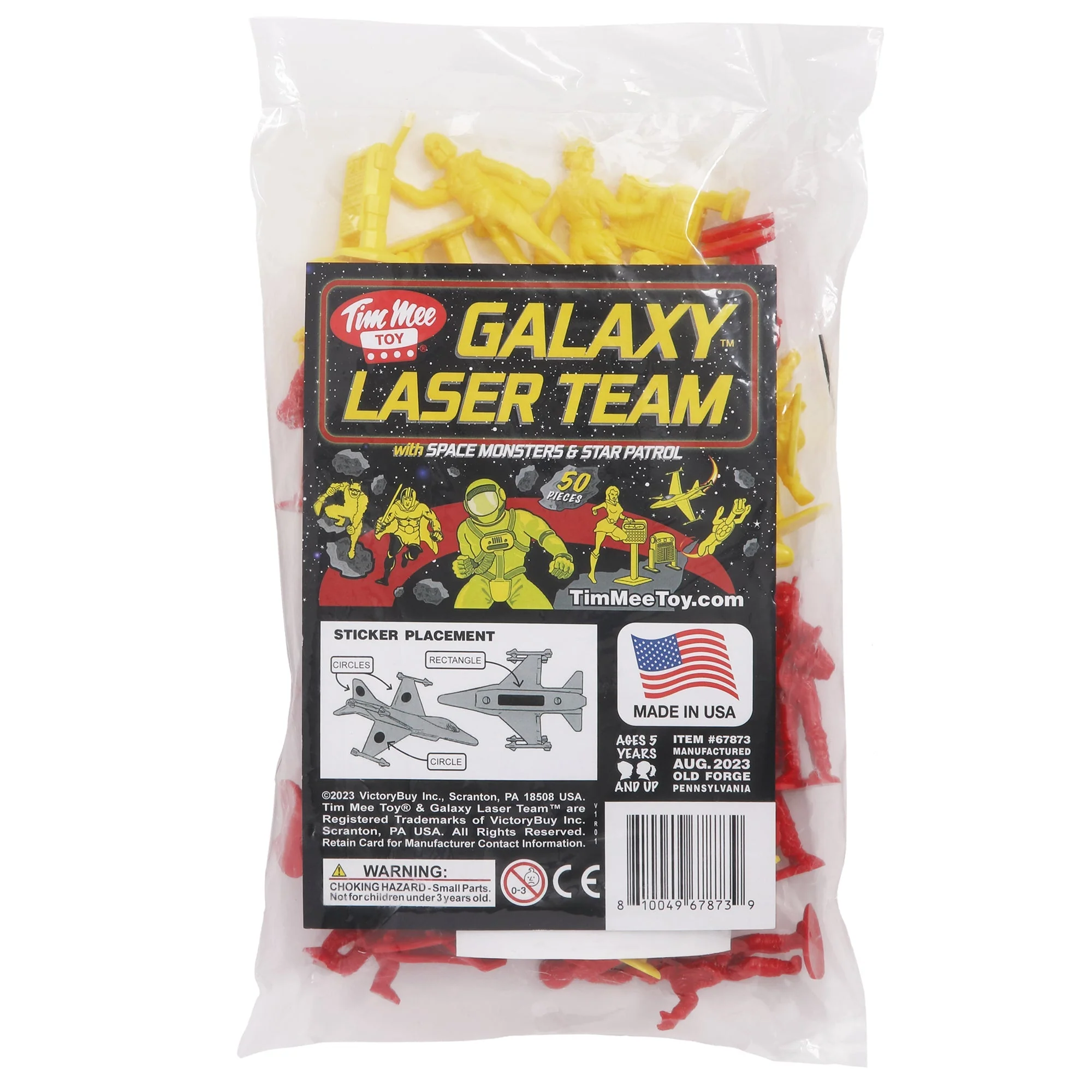 TimMee Galaxy Laser Team Space Figures - Red vs Yellow 50pc Set - Made in USA - Image 8