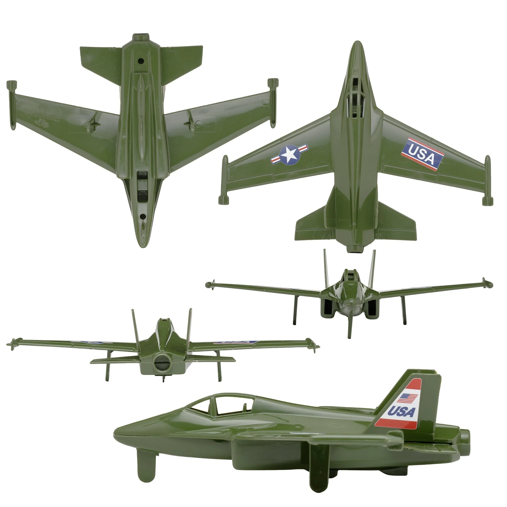 TimMee Prop Plane and Fighter Jet - 2pc OD Green Plastic Army Men Air Support - Image 5