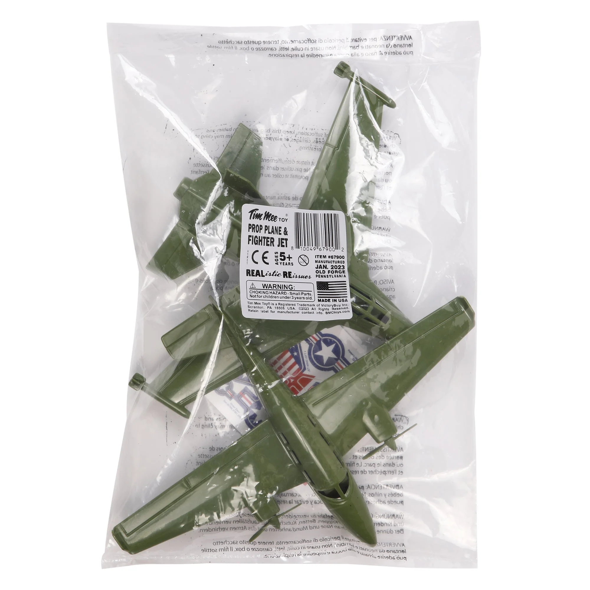 TimMee Prop Plane and Fighter Jet - 2pc OD Green Plastic Army Men Air Support - Image 7
