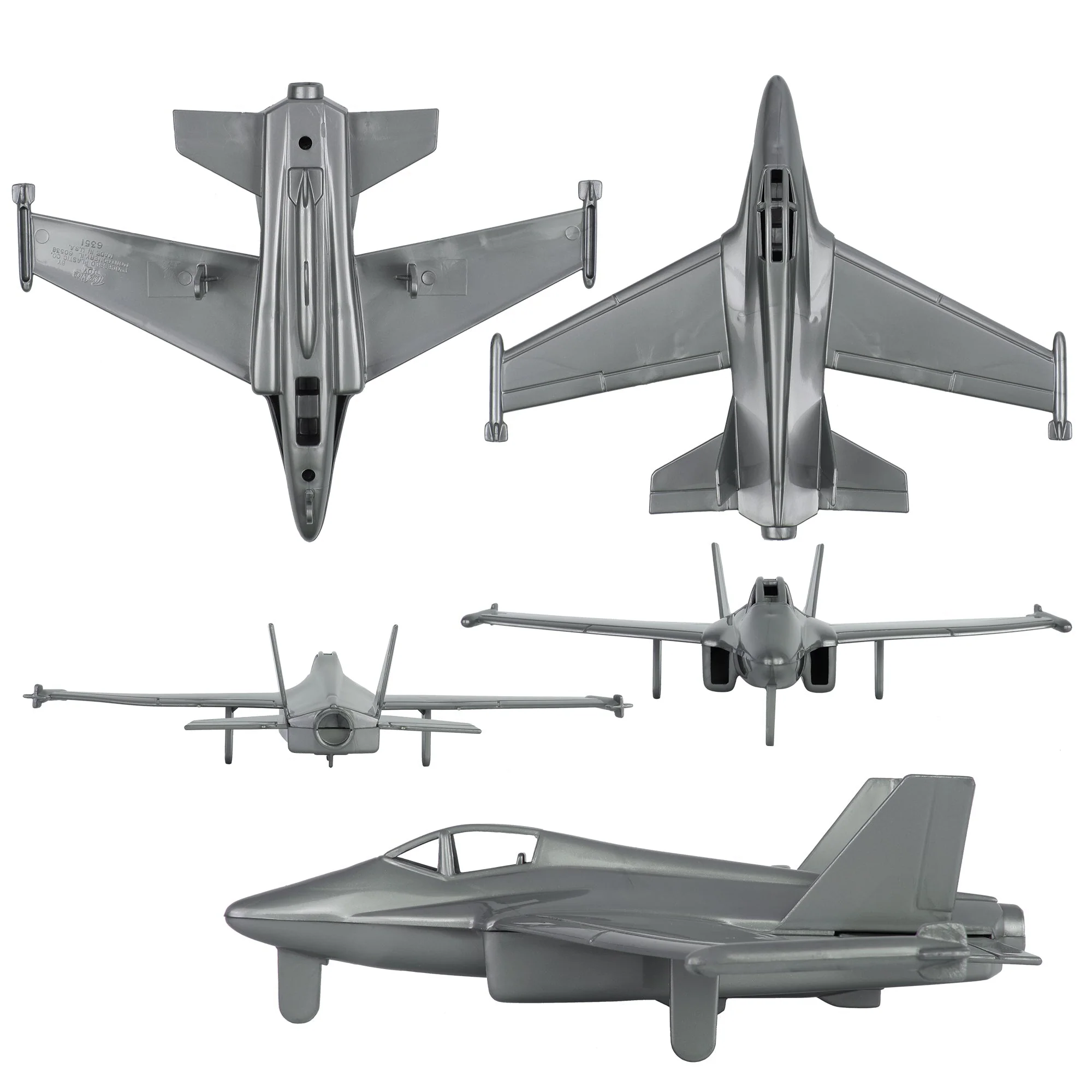 TimMee Prop Plane and Fighter Jet - 2pc Silver Gray Plastic Army Men Air Support - Image 5