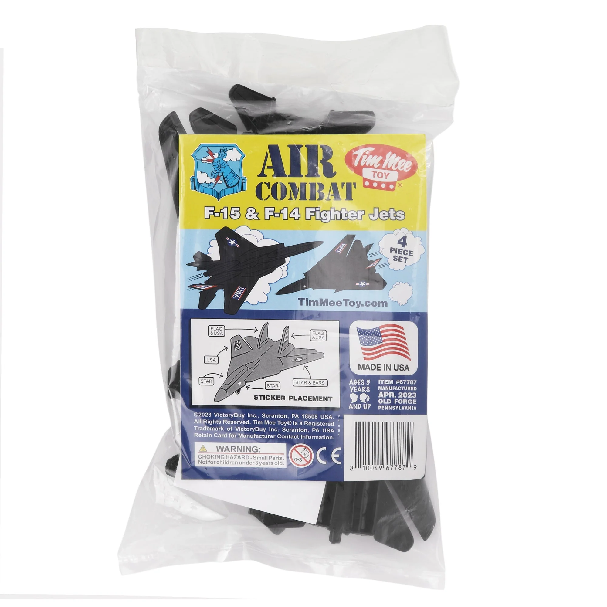 TimMee Plastic Army Men Combat Fighter Jets - 4pc Black Airplanes Made in USA - Image 3