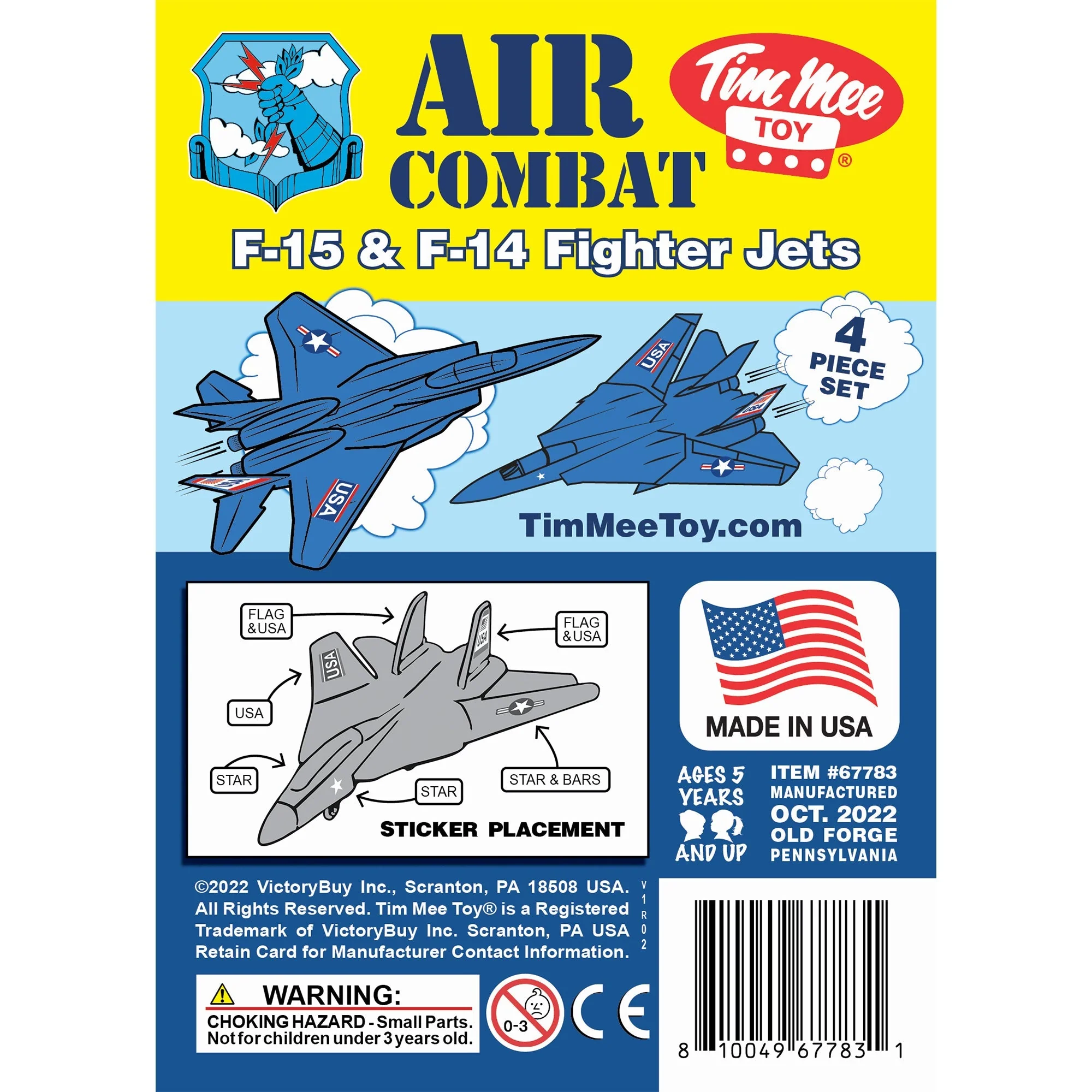 TimMee Plastic Army Men Combat Fighter Jets - 4pc Blue Airplanes Made in USA - Image 5