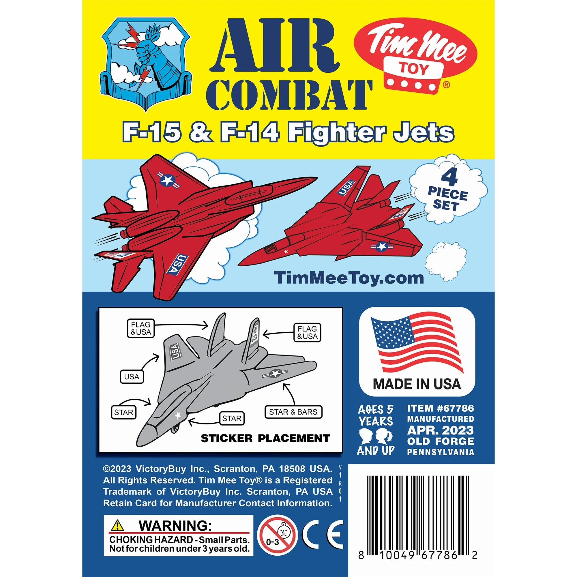 TimMee Plastic Army Men Combat Fighter Jets - 4pc Red Airplanes Made in USA - Image 5