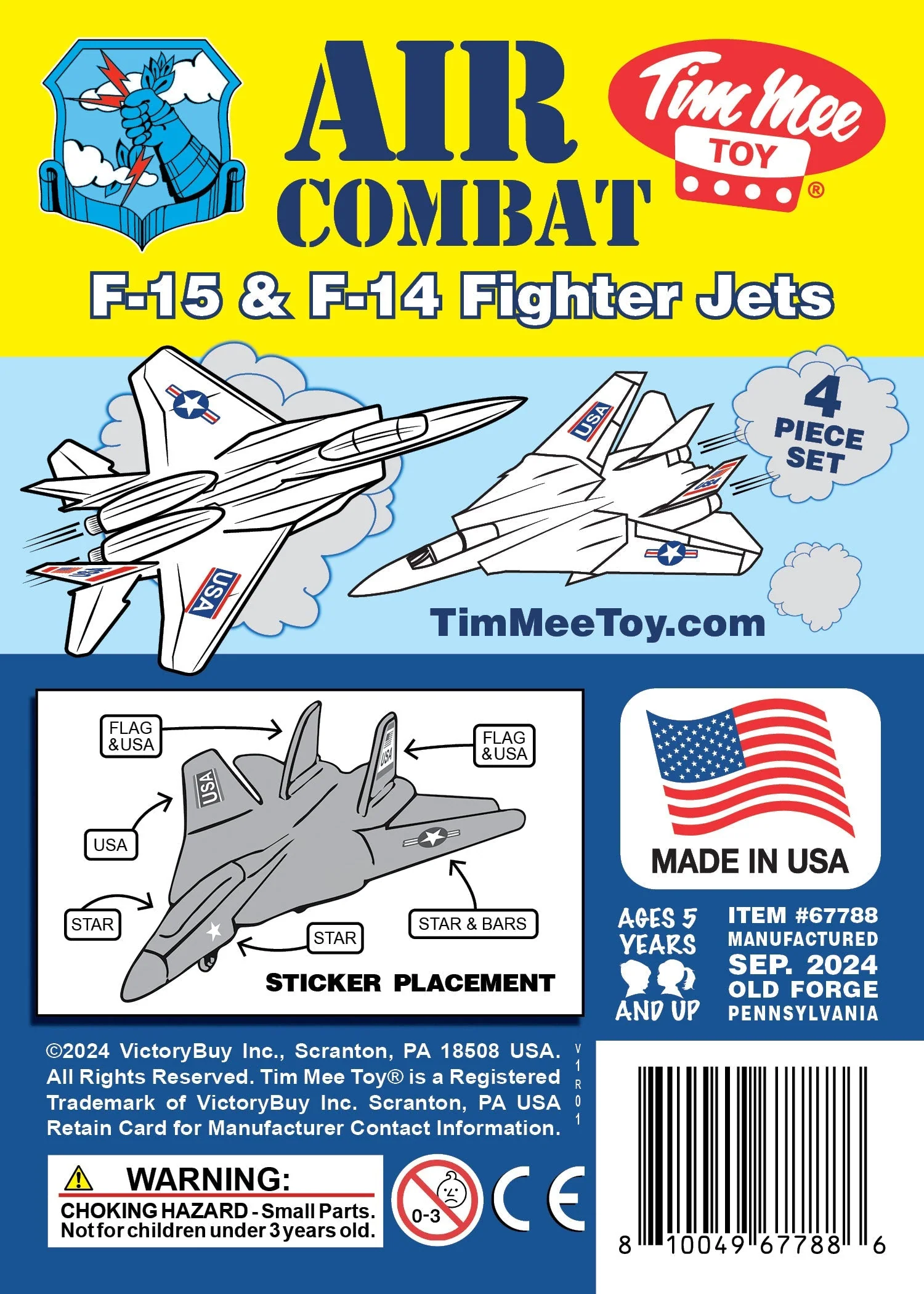 TimMee Plastic Army Men Combat Fighter Jets - 4pc White Airplanes Made in USA - Image 4