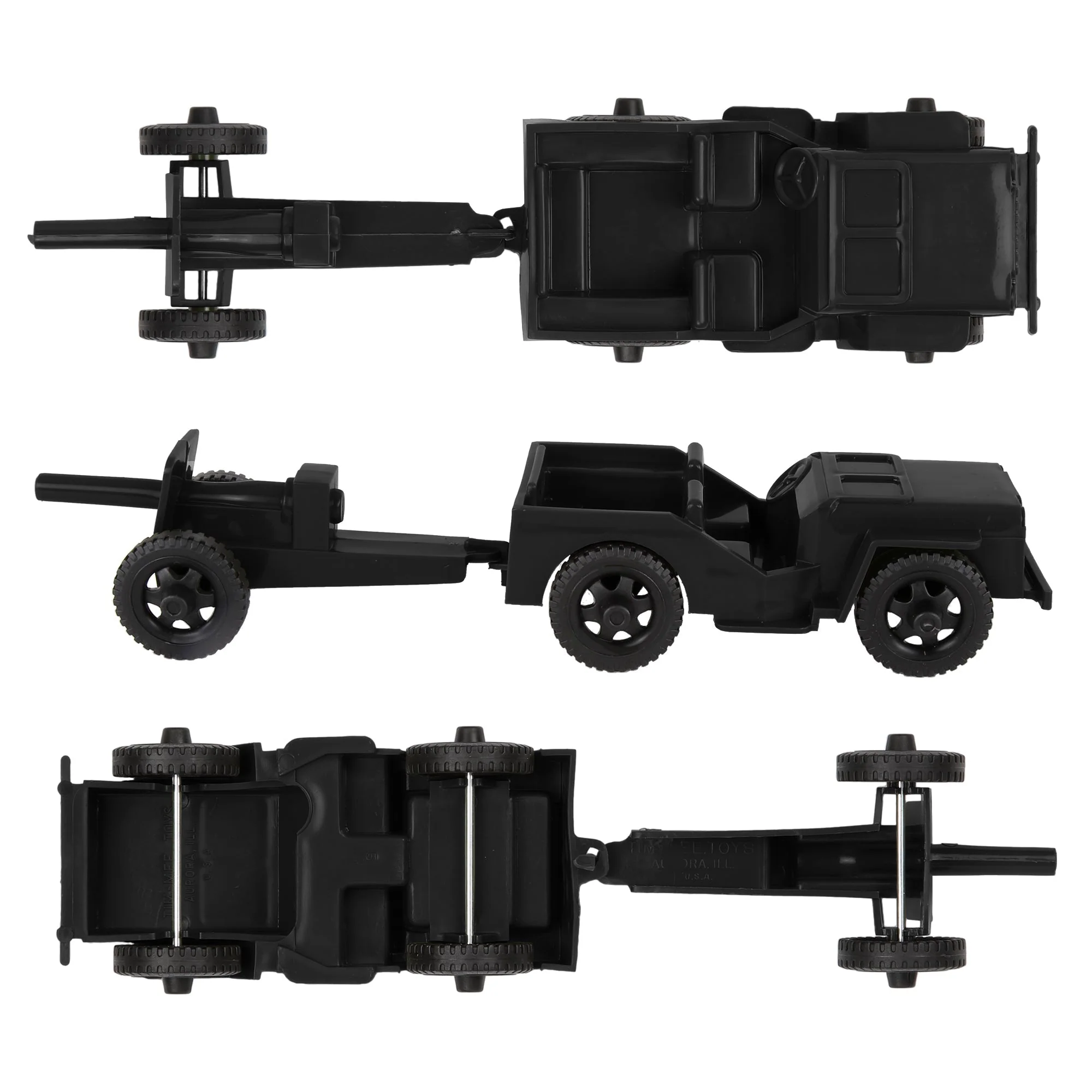 TimMee Combat Patrol Willys & Artillery - Black 4pc Playset USA Made - Image 4