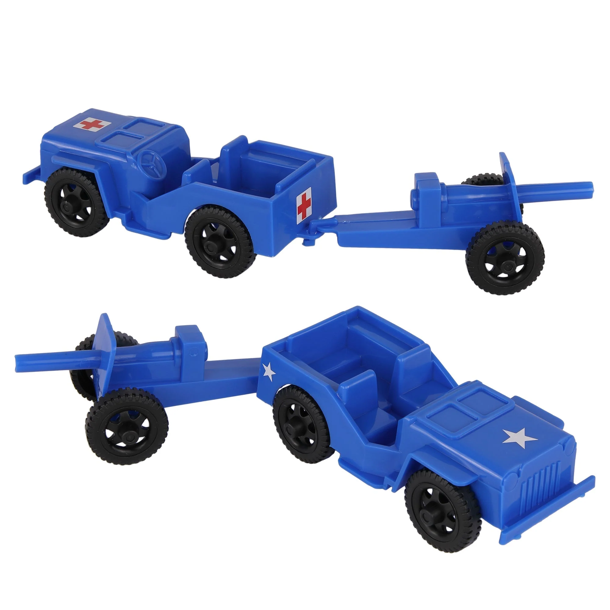 TimMee Combat Patrol Willys & Artillery - Blue 4pc Playset USA Made - Image 3