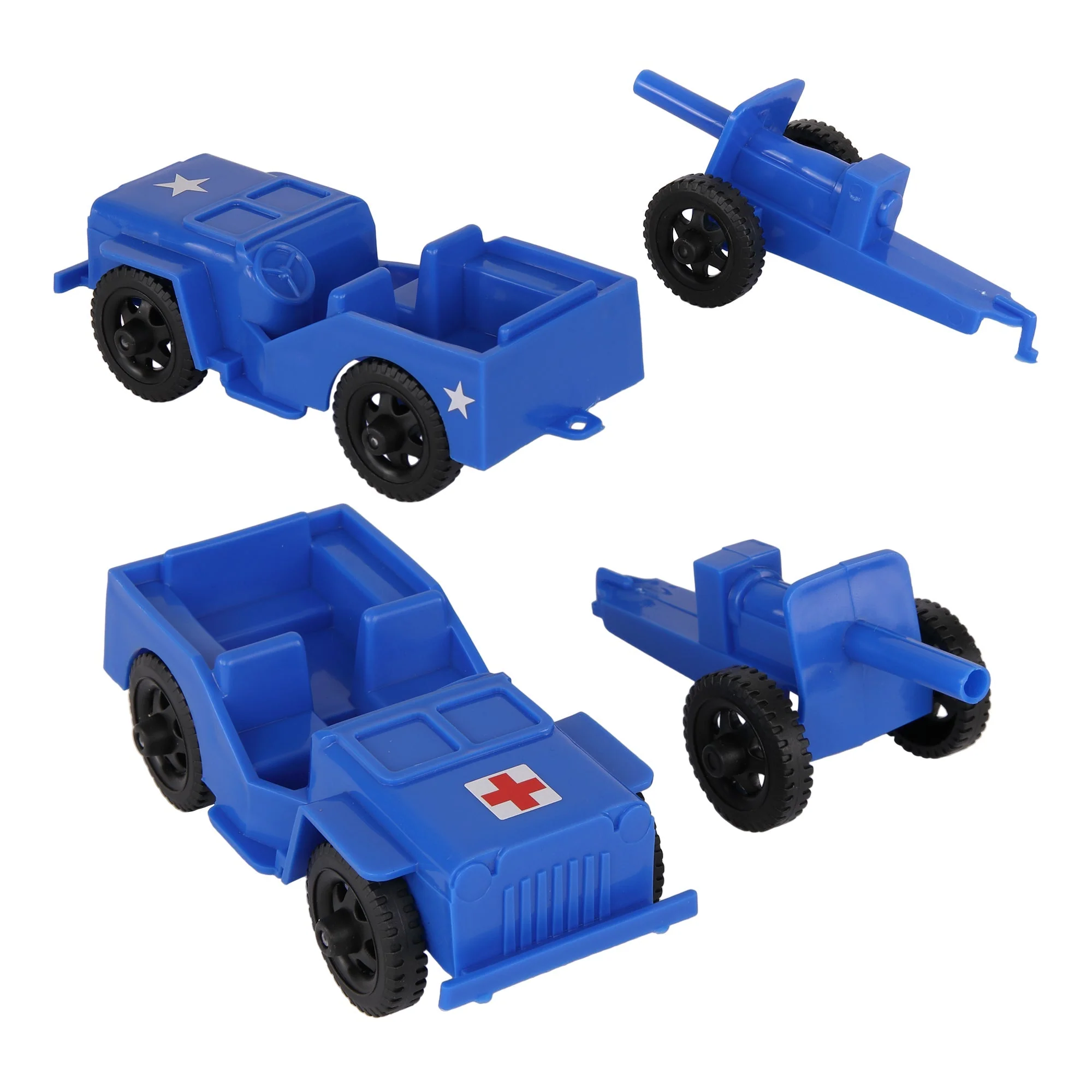TimMee Combat Patrol Willys & Artillery - Blue 4pc Playset USA Made - Image 5