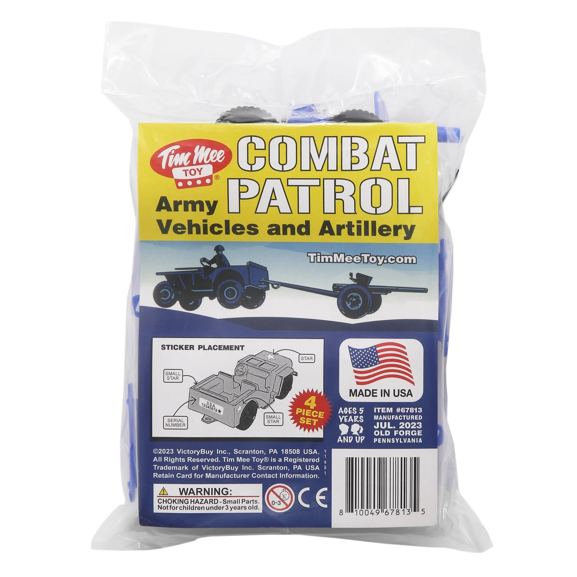 TimMee Combat Patrol Willys & Artillery - Blue 4pc Playset USA Made - Image 6