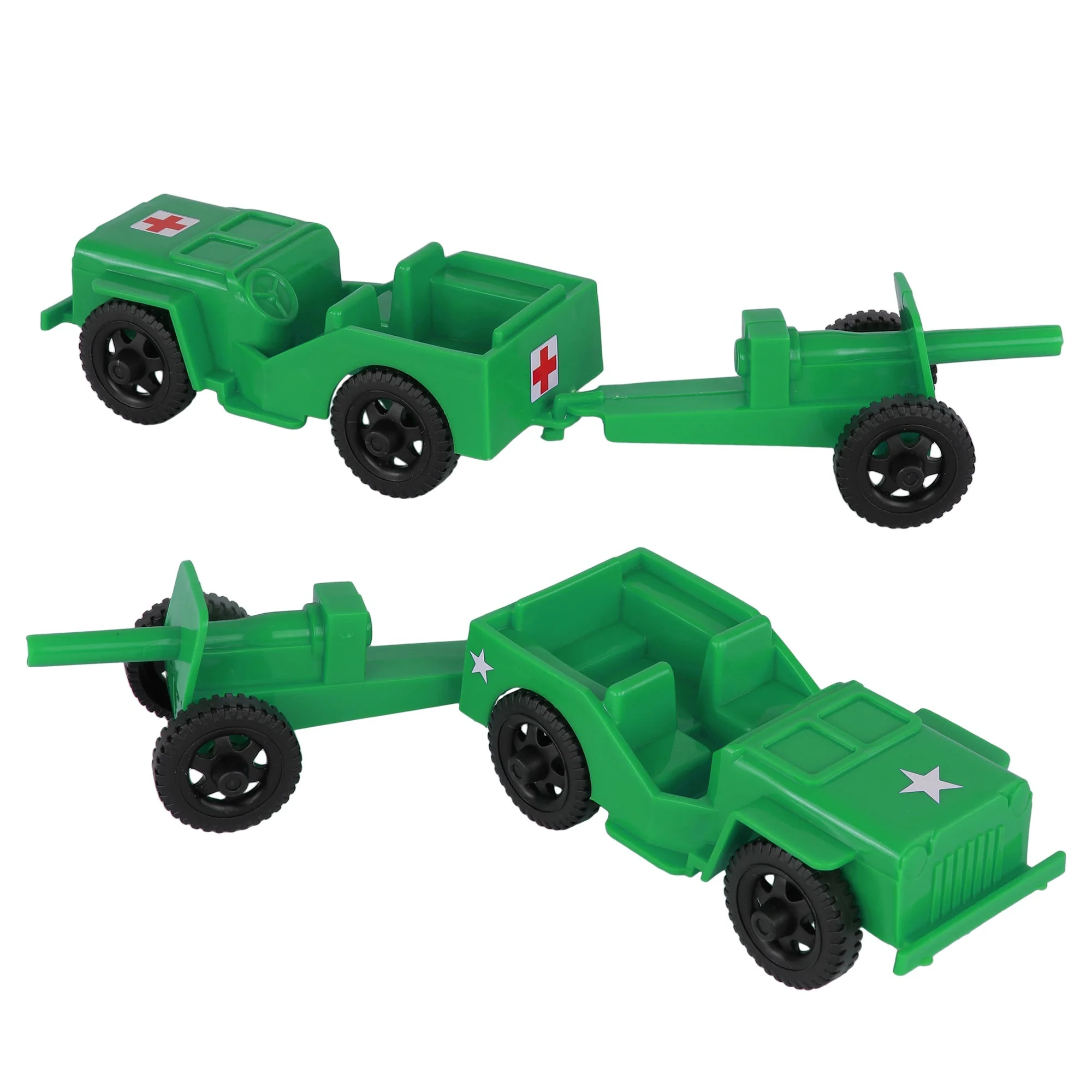 TimMee Combat Patrol Willys & Artillery - Green 4pc Playset USA Made - Image 2