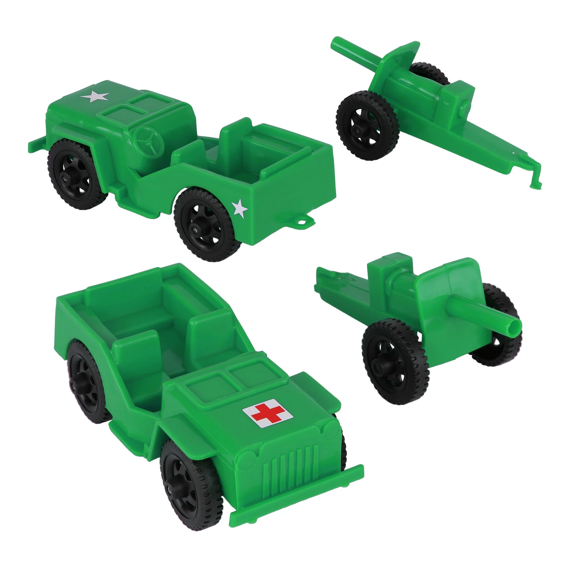 TimMee Combat Patrol Willys & Artillery - Green 4pc Playset USA Made - Image 4