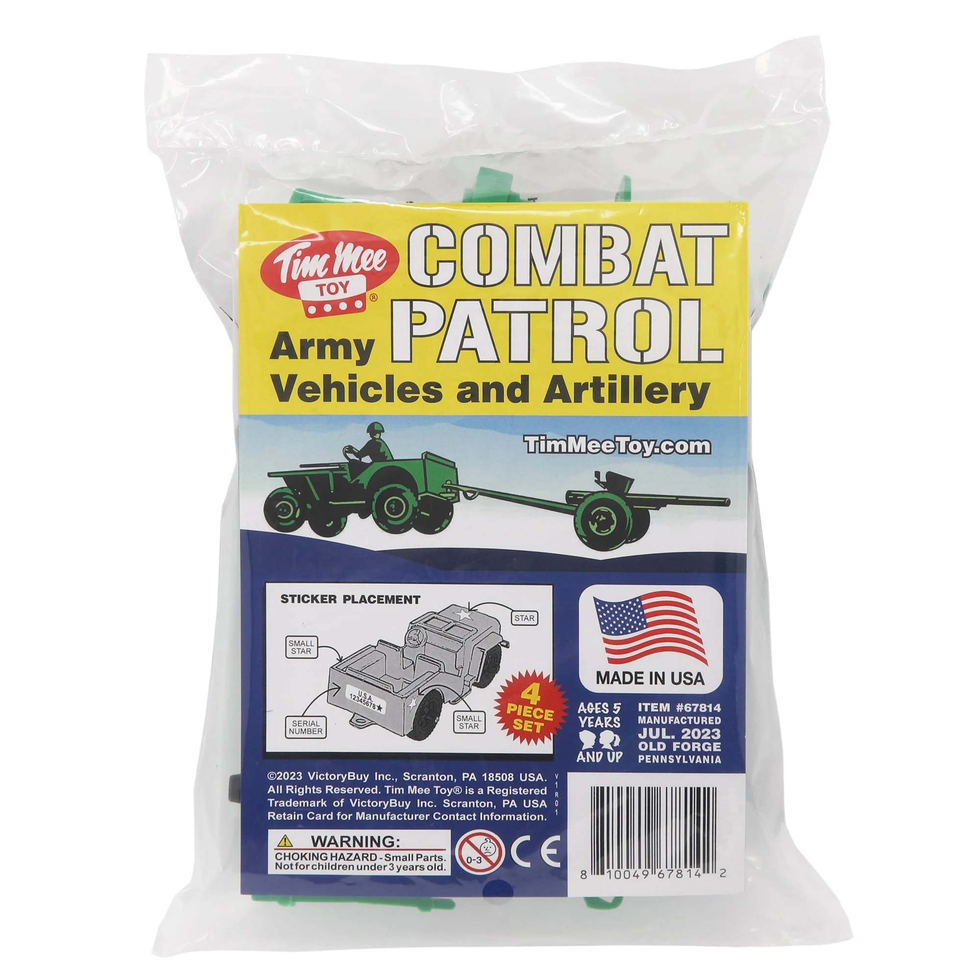 TimMee Combat Patrol Willys & Artillery - Green 4pc Playset USA Made - Image 7