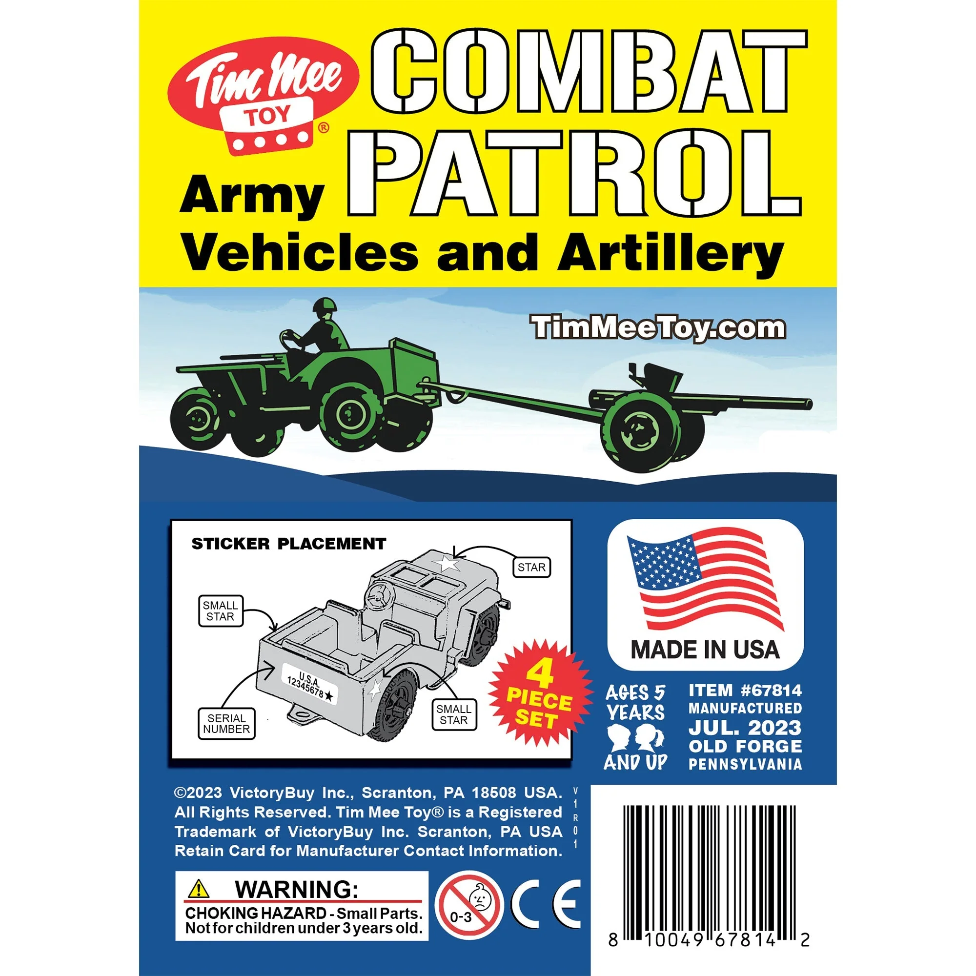 TimMee Combat Patrol Willys & Artillery - Green 4pc Playset USA Made - Image 8