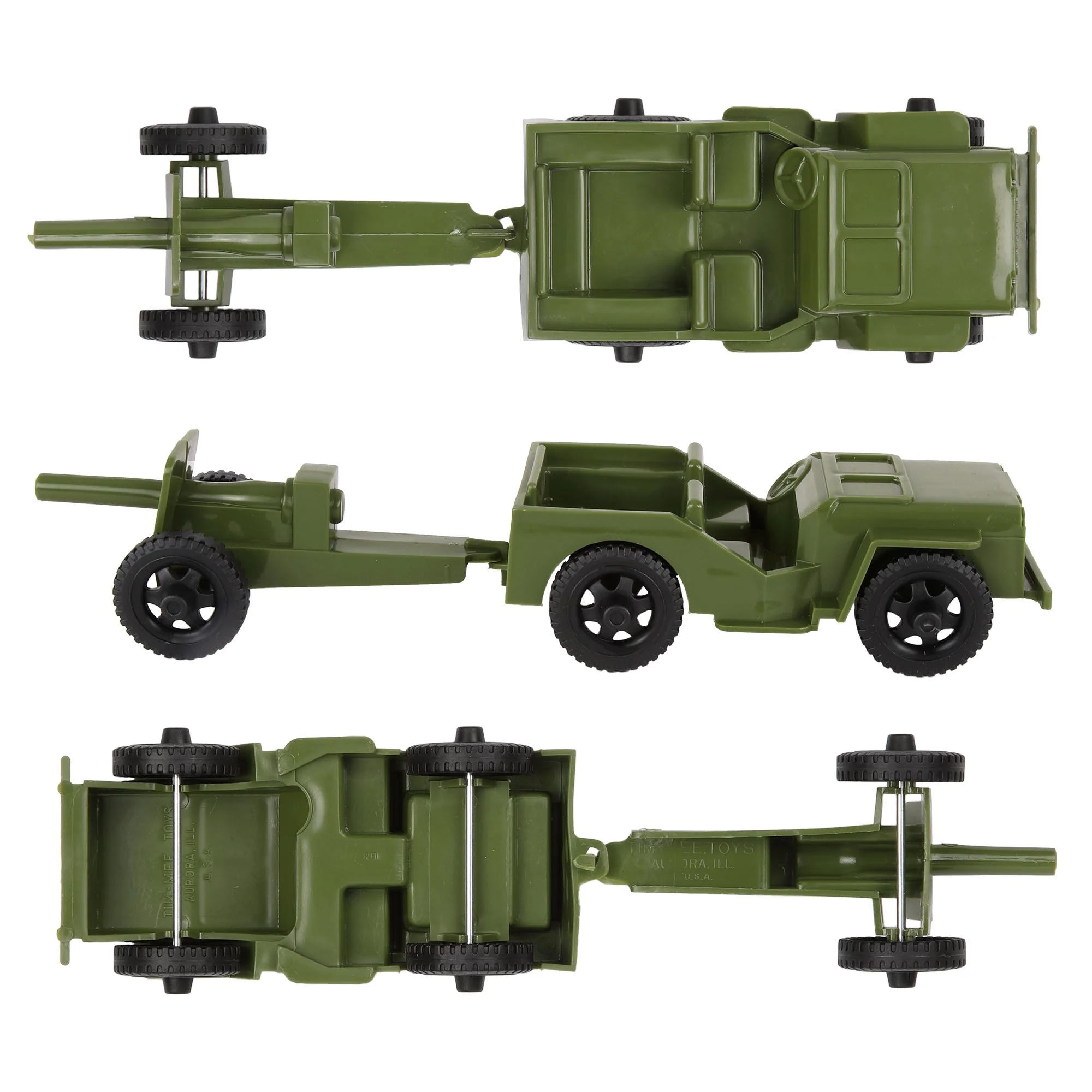 TimMee Combat Patrol Willys & Artillery - OD Green 4pc Playset USA Made - Image 4