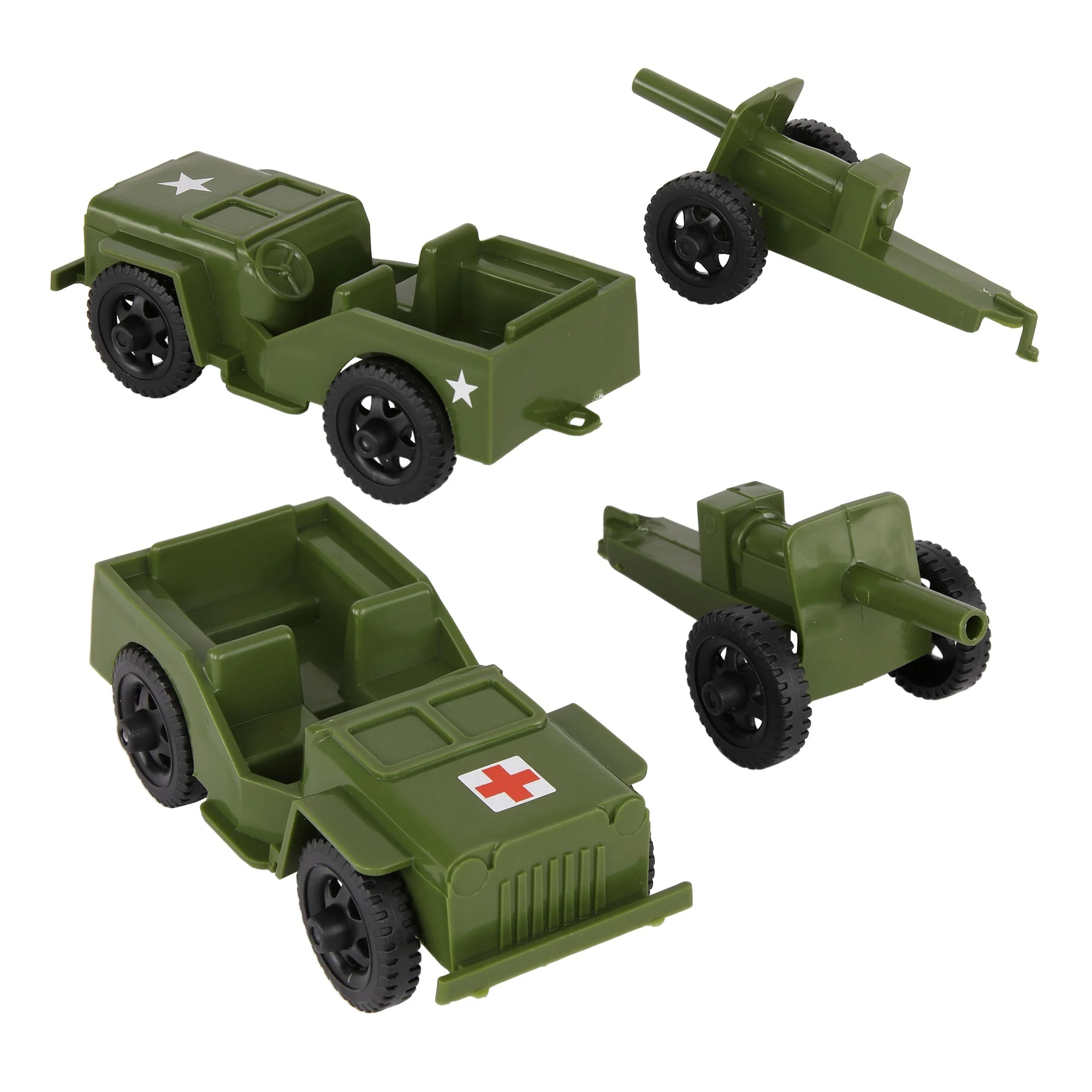 TimMee Combat Patrol Willys & Artillery - OD Green 4pc Playset USA Made - Image 5