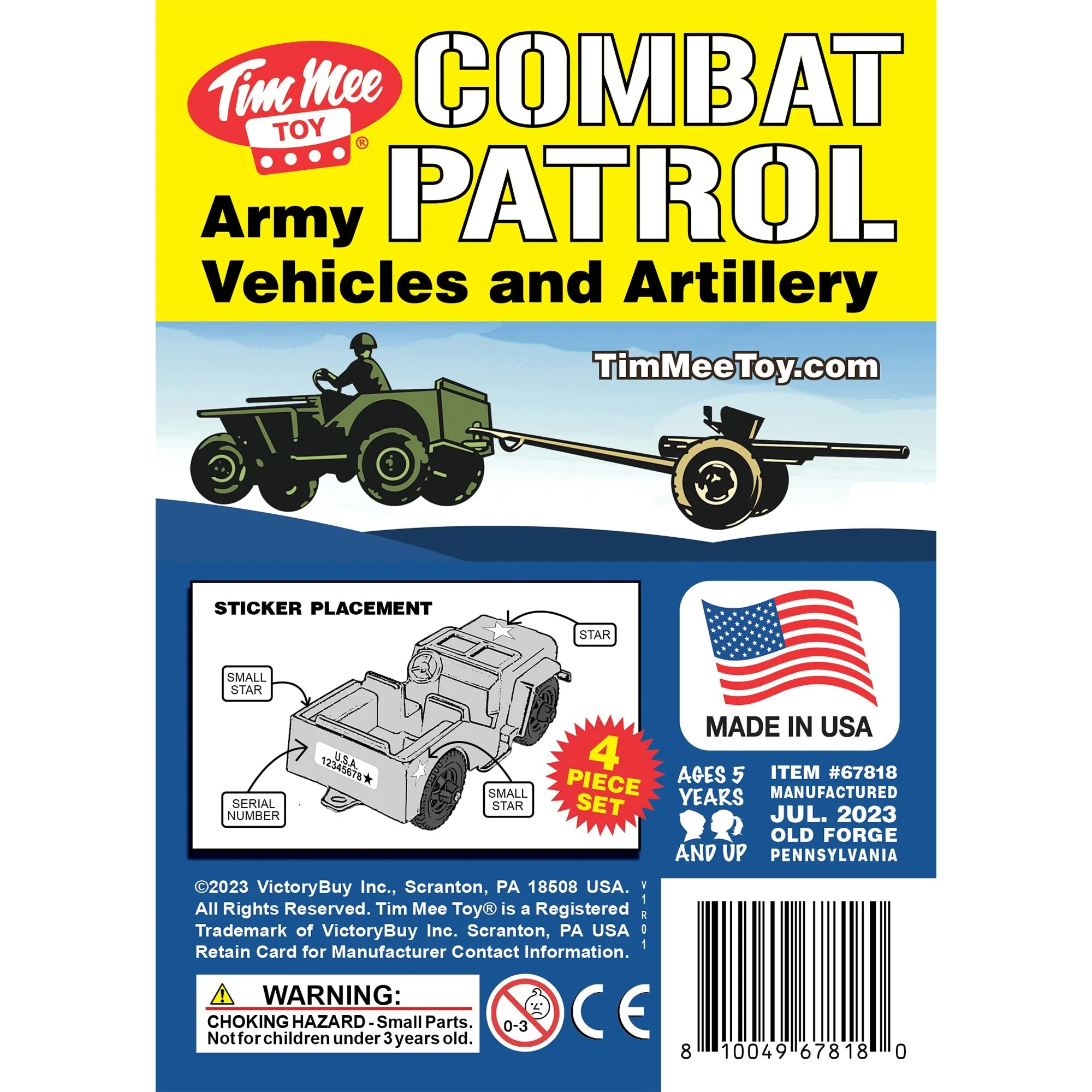 TimMee Combat Patrol Willys & Artillery - Tan & OD Green 4pc Playset USA Made - Image 8