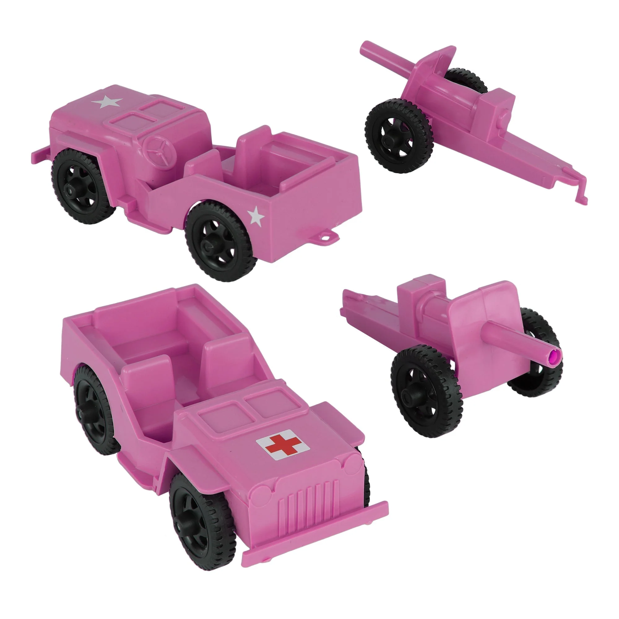TimMee Combat Patrol Willys & Artillery - Pink 4pc Playset USA Made - Image 3