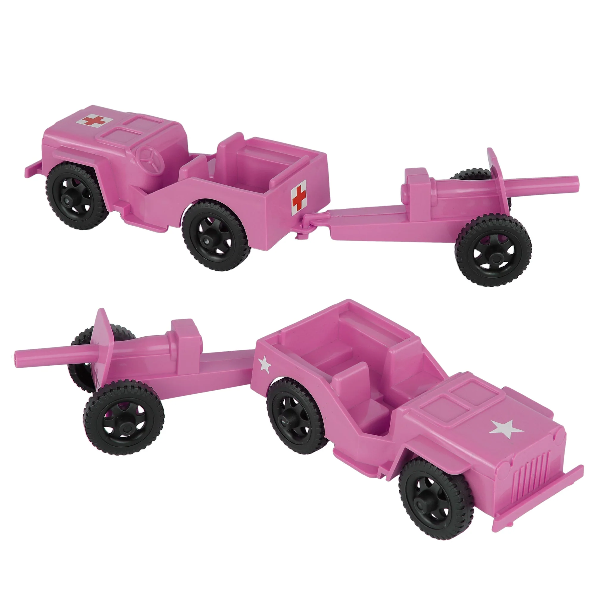 TimMee Combat Patrol Willys & Artillery - Pink 4pc Playset USA Made - Image 4