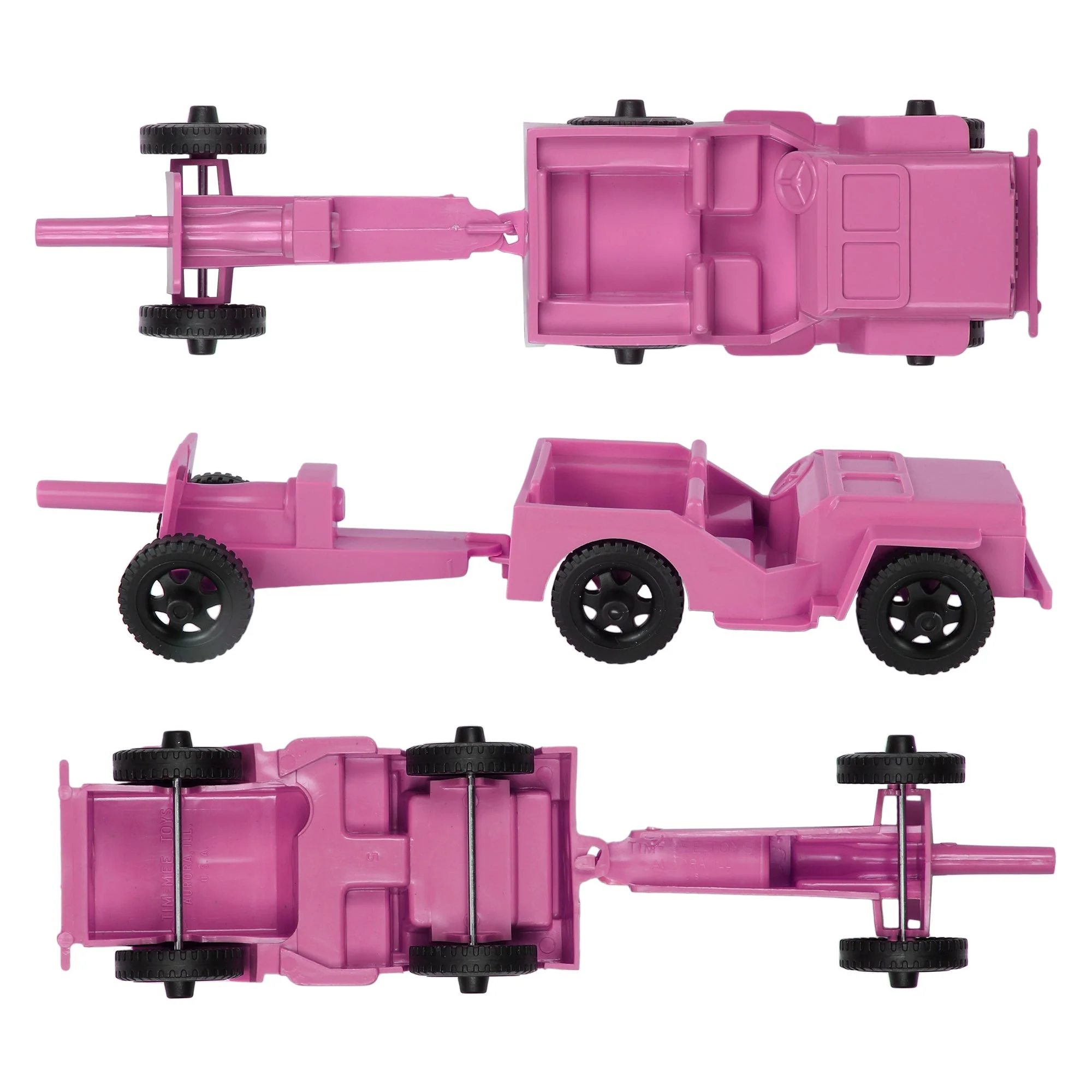 TimMee Combat Patrol Willys & Artillery - Pink 4pc Playset USA Made - Image 5