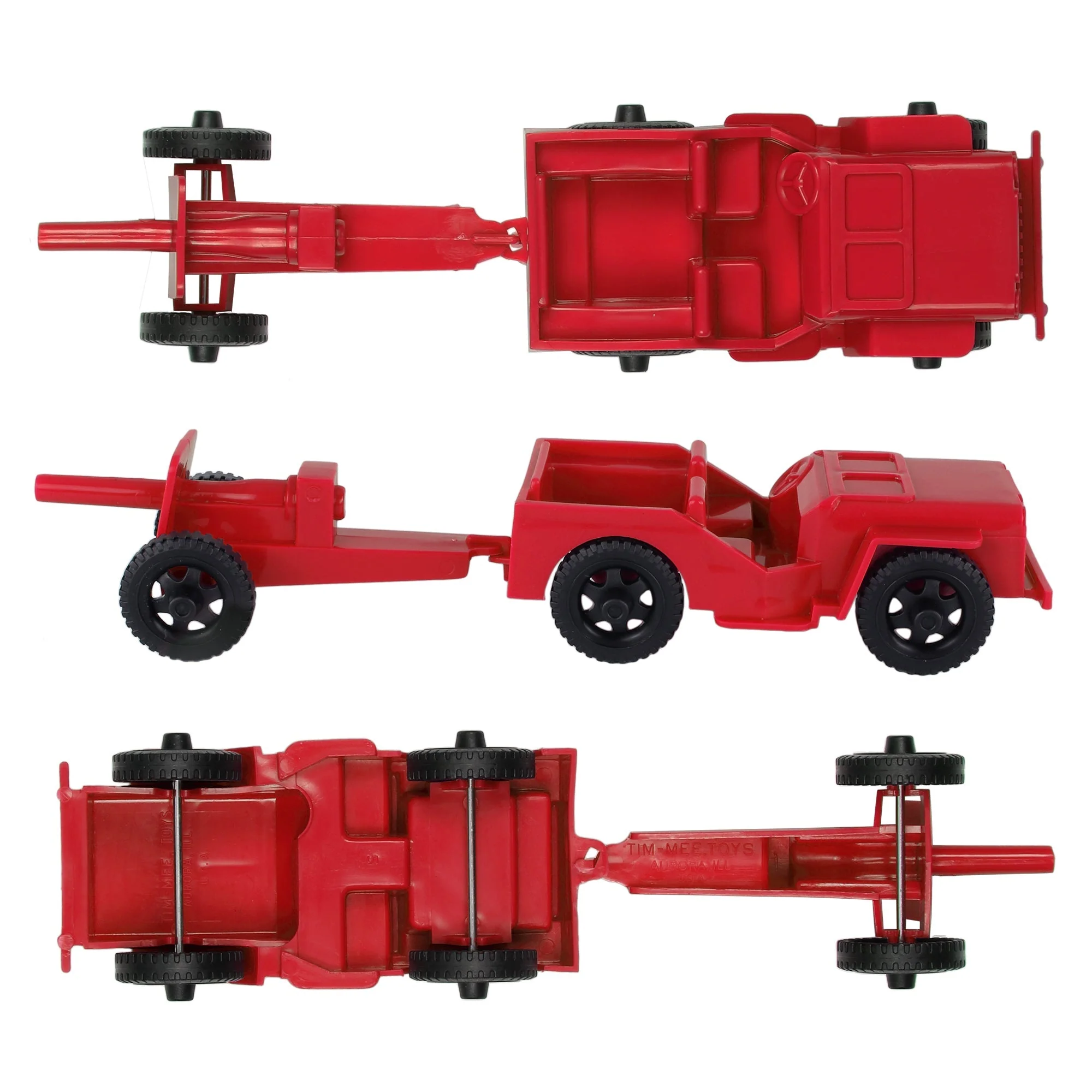 TimMee Combat Patrol Willys & Artillery - Red 4pc Playset USA Made - Image 4