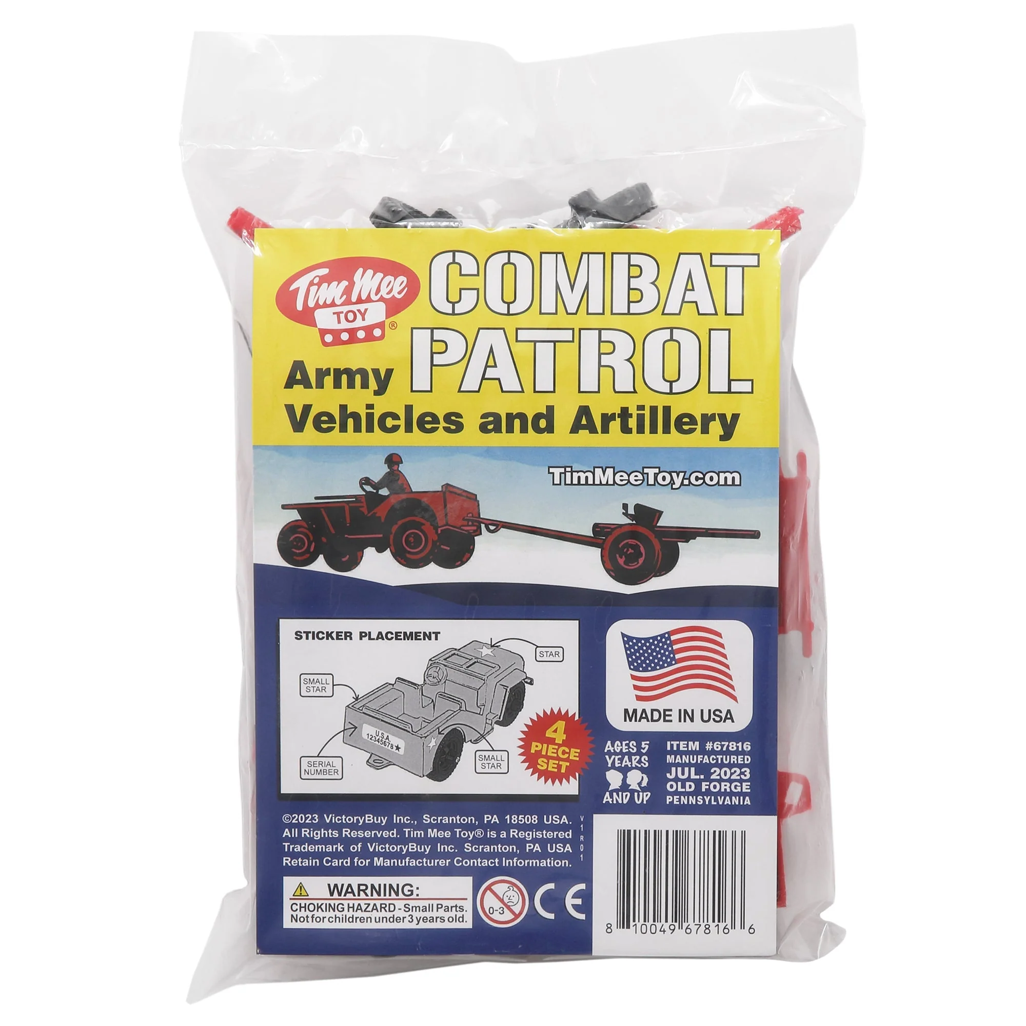 TimMee Combat Patrol Willys & Artillery - Red 4pc Playset USA Made - Image 7