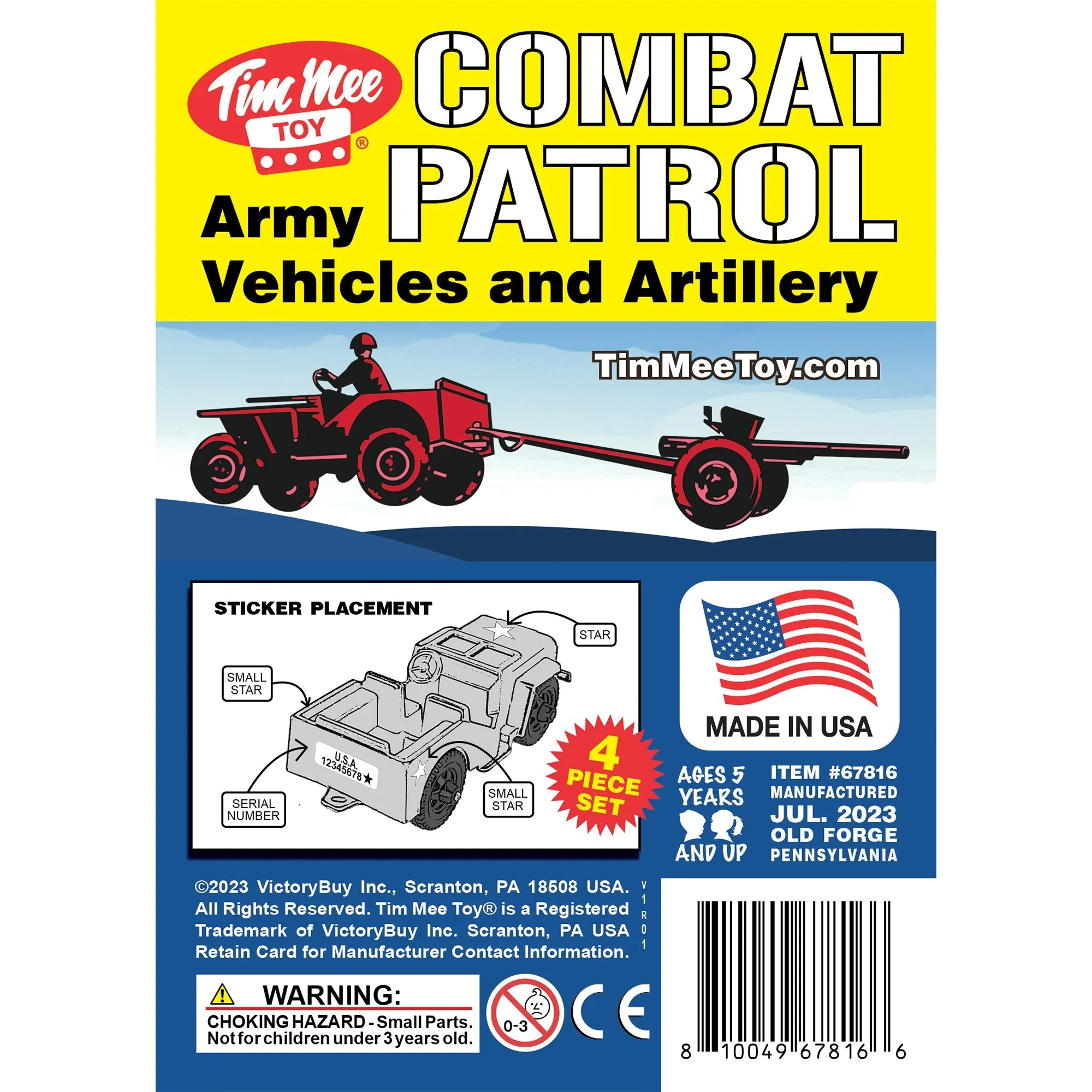TimMee Combat Patrol Willys & Artillery - Red 4pc Playset USA Made - Image 8