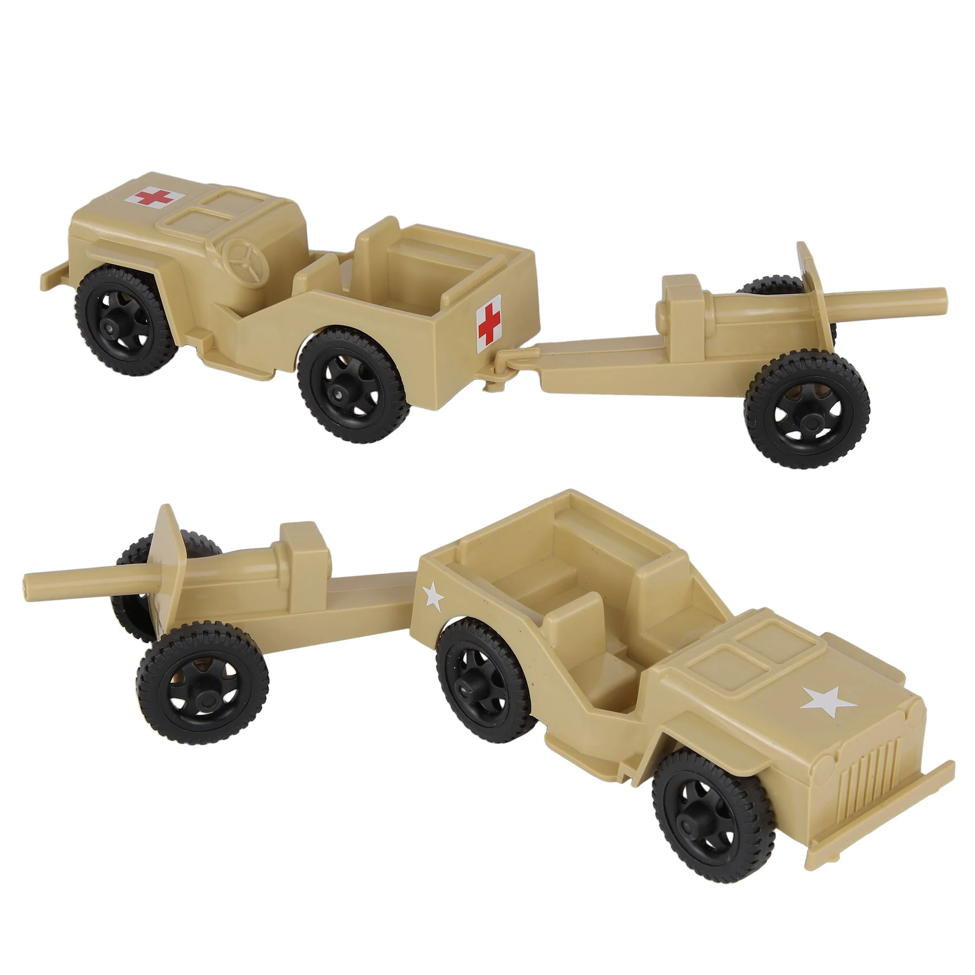TimMee Combat Patrol Willys & Artillery - Tan 4pc Playset USA Made - Image 3