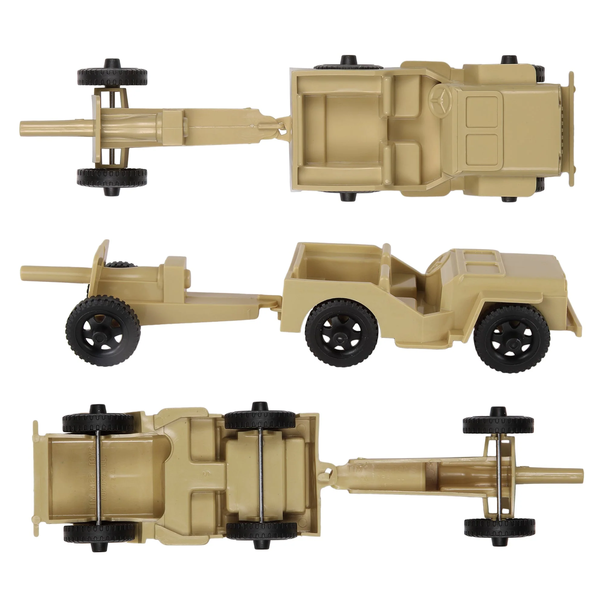 TimMee Combat Patrol Willys & Artillery - Tan 4pc Playset USA Made - Image 4
