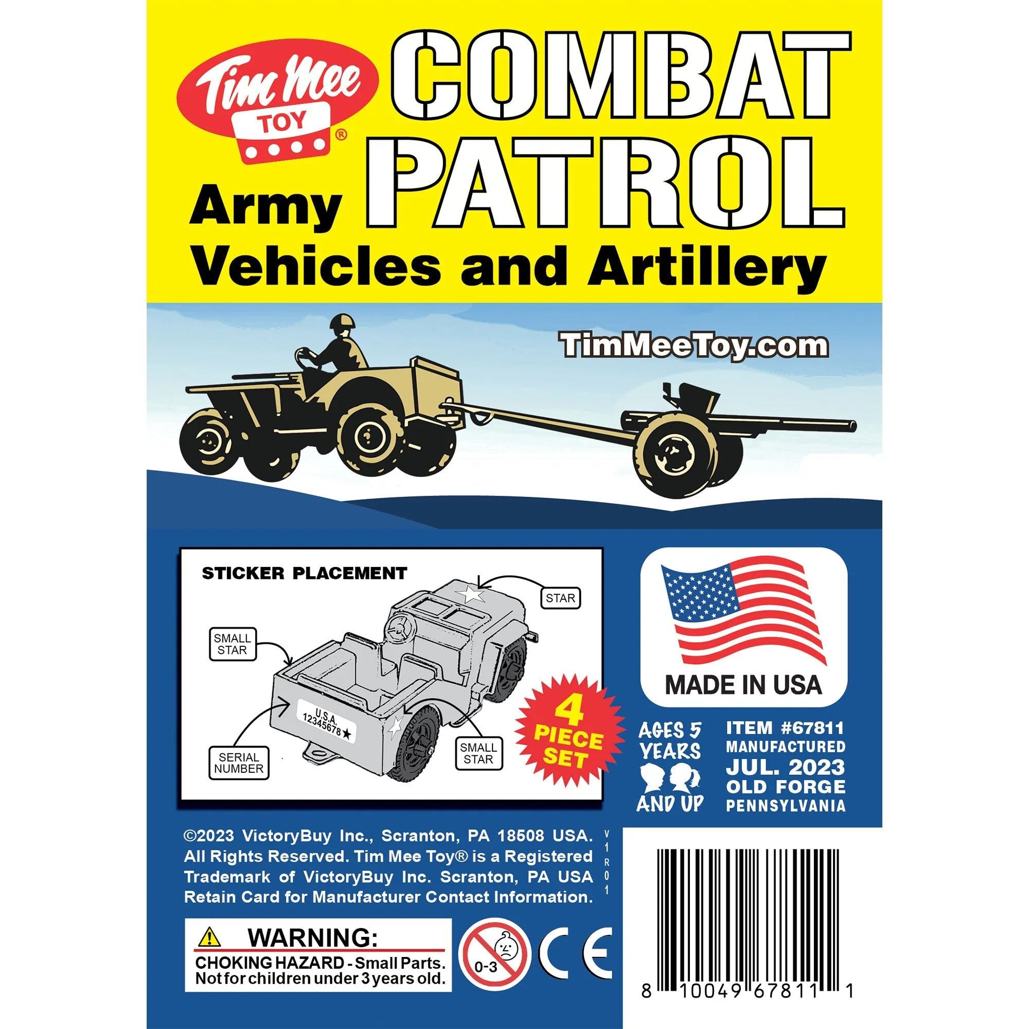 TimMee Combat Patrol Willys & Artillery - Tan 4pc Playset USA Made - Image 8
