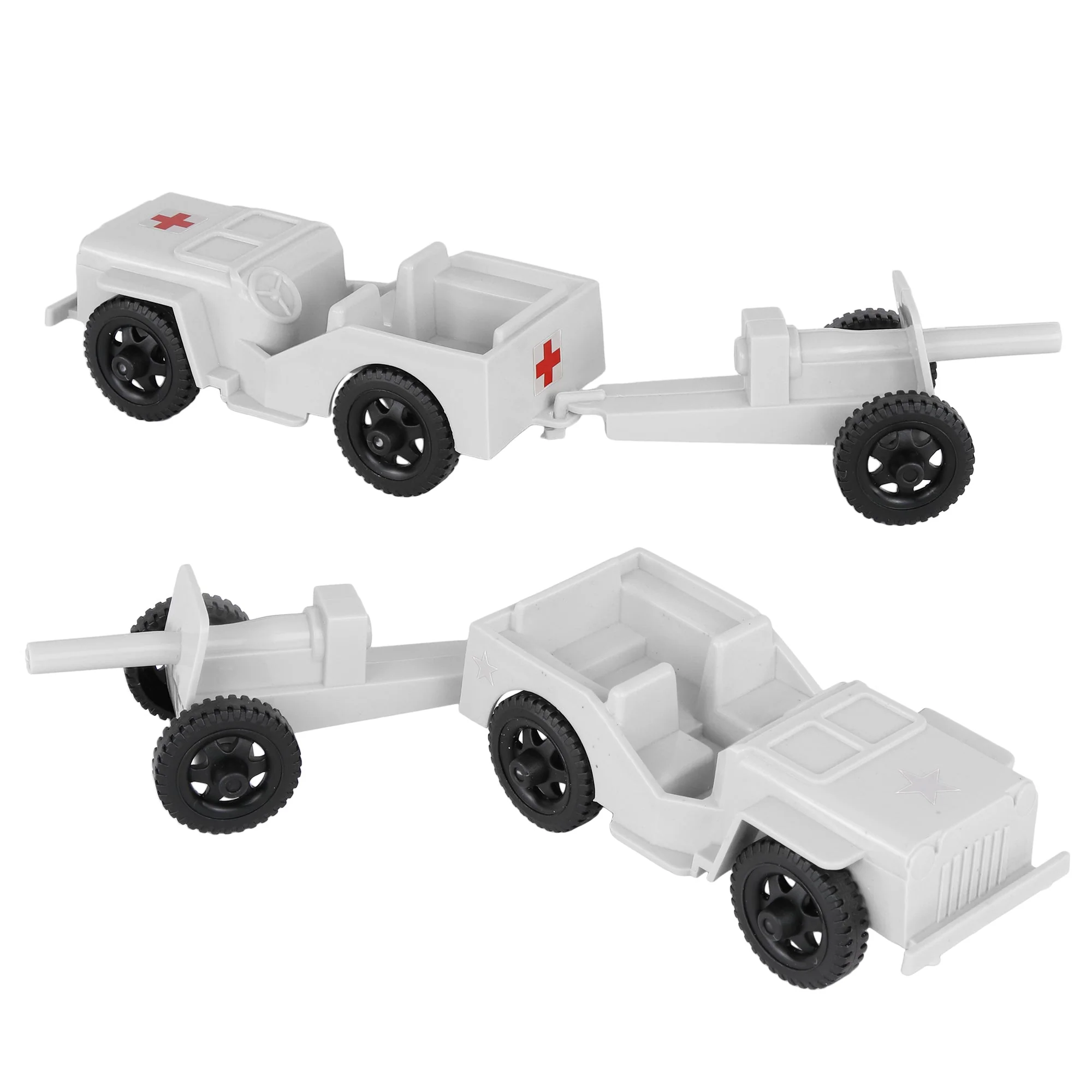 TimMee Combat Patrol Willys & Artillery - White 4pc Playset USA Made - Image 4