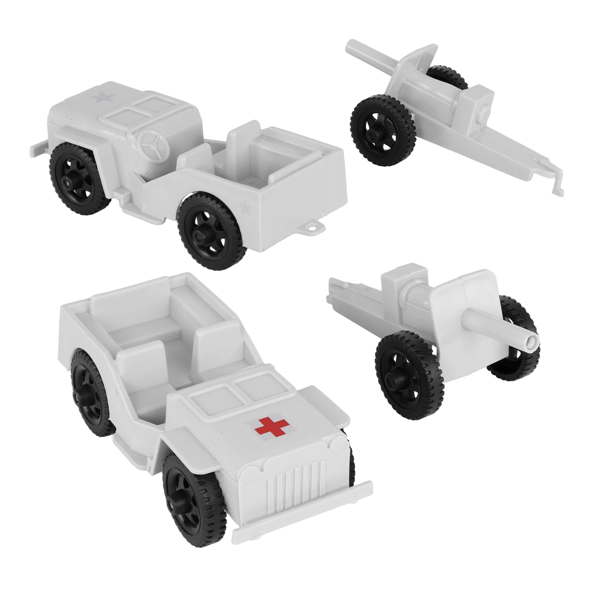 TimMee Combat Patrol Willys & Artillery - White 4pc Playset USA Made - Image 5