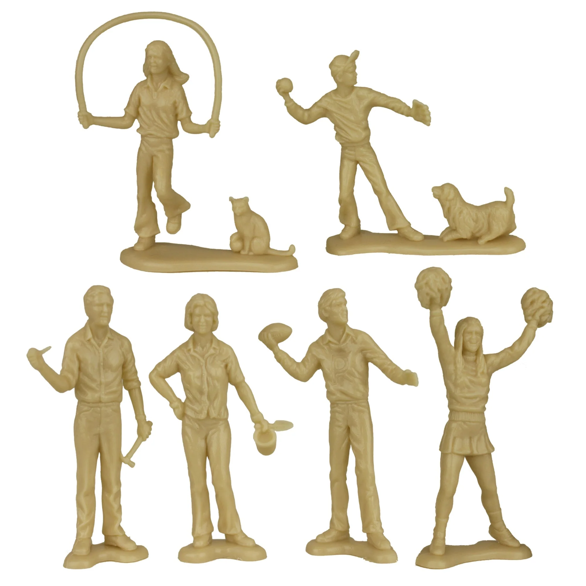 Tim Mee PEOPLE Play Figures - OD Green, Tan & Gray 18pc Playset - Made in USA - Image 4