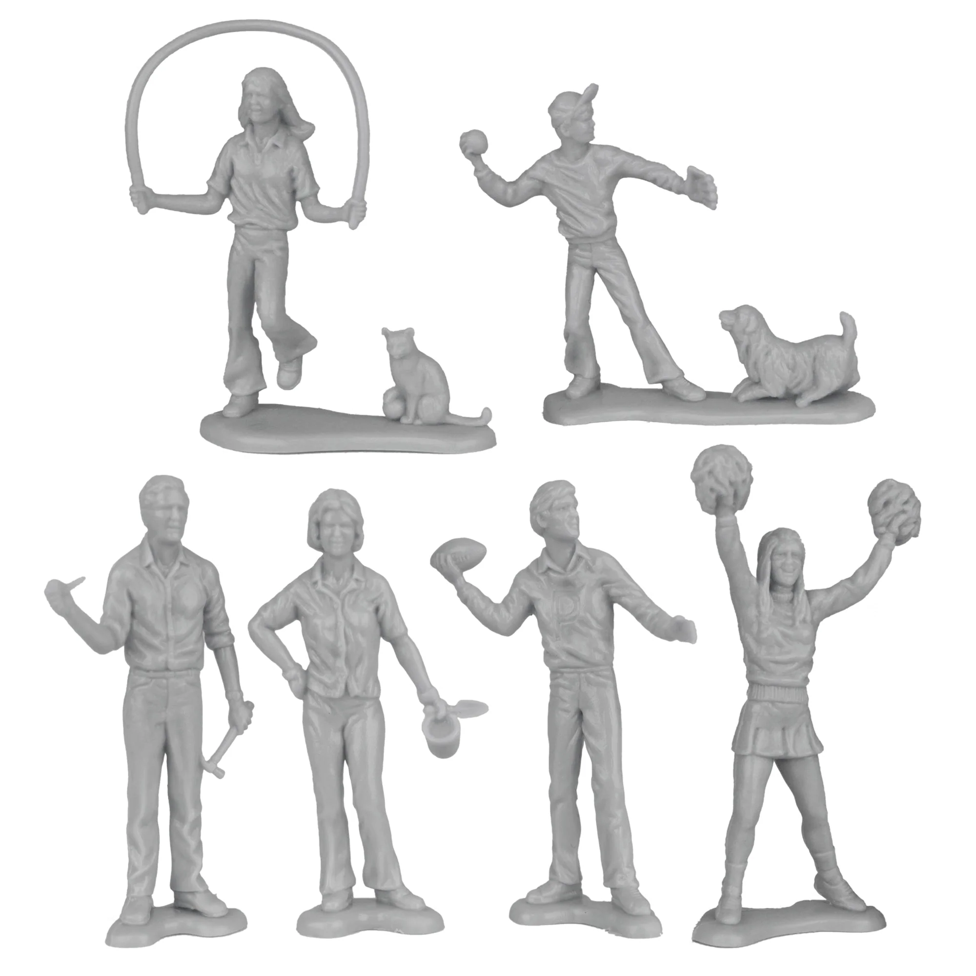 Tim Mee PEOPLE Play Figures - OD Green, Tan & Gray 18pc Playset - Made in USA - Image 5