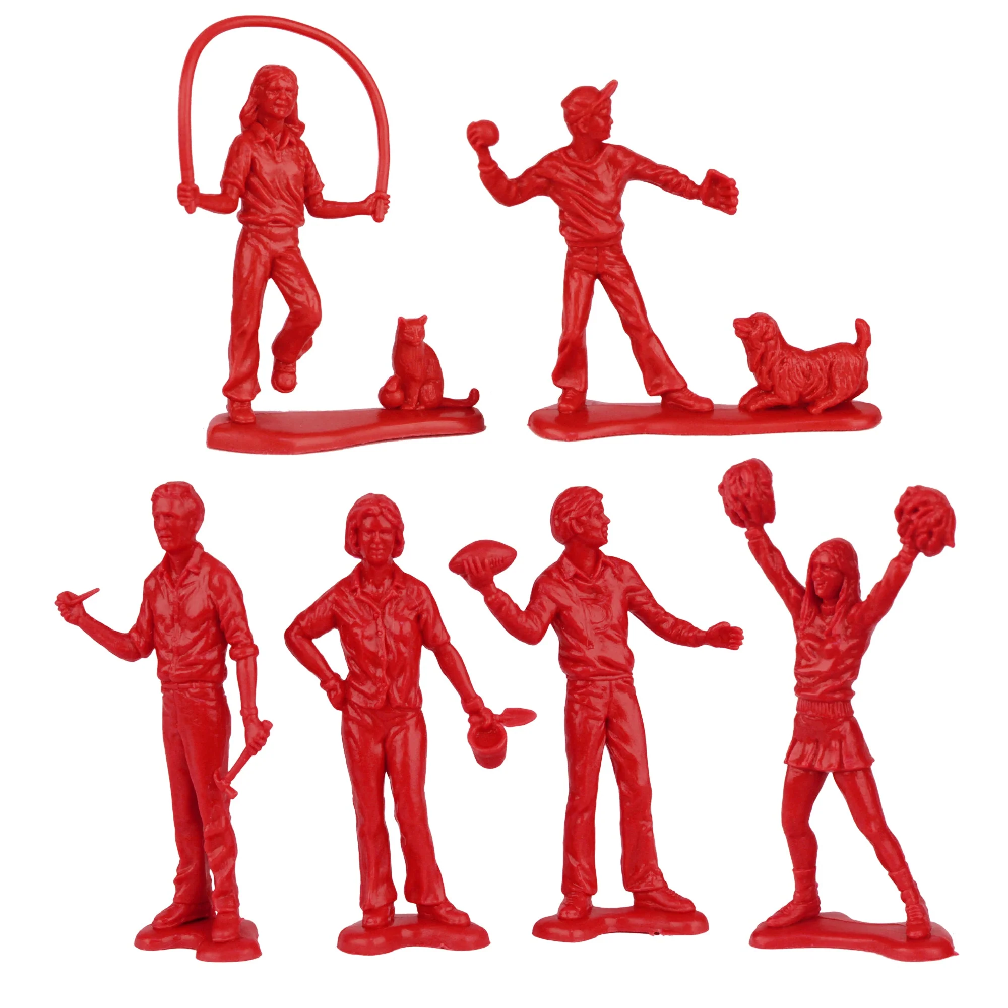 Tim Mee PEOPLE Play Figures - Yellow, Red, & Blue 18pc Playset - Made in USA - Image 3