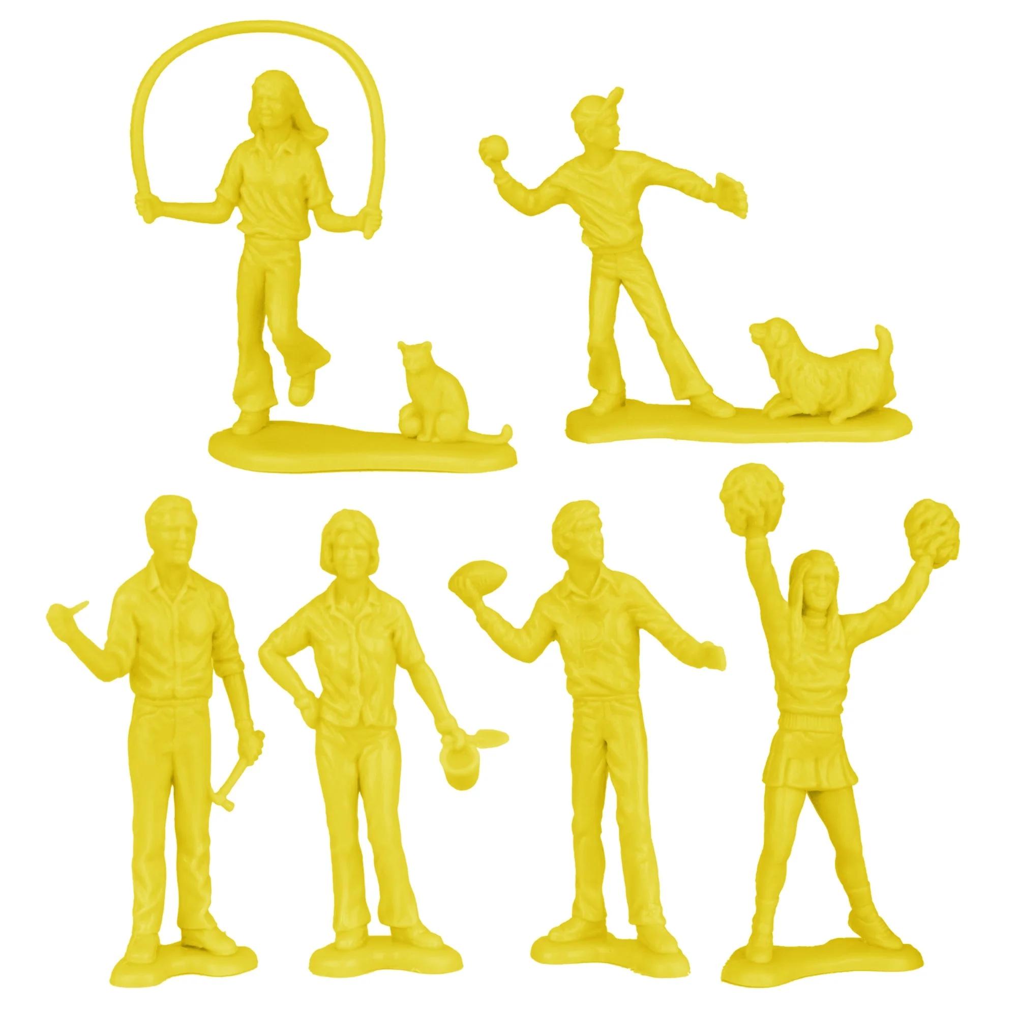 Tim Mee PEOPLE Play Figures - Yellow, Red, & Blue 18pc Playset - Made in USA - Image 4