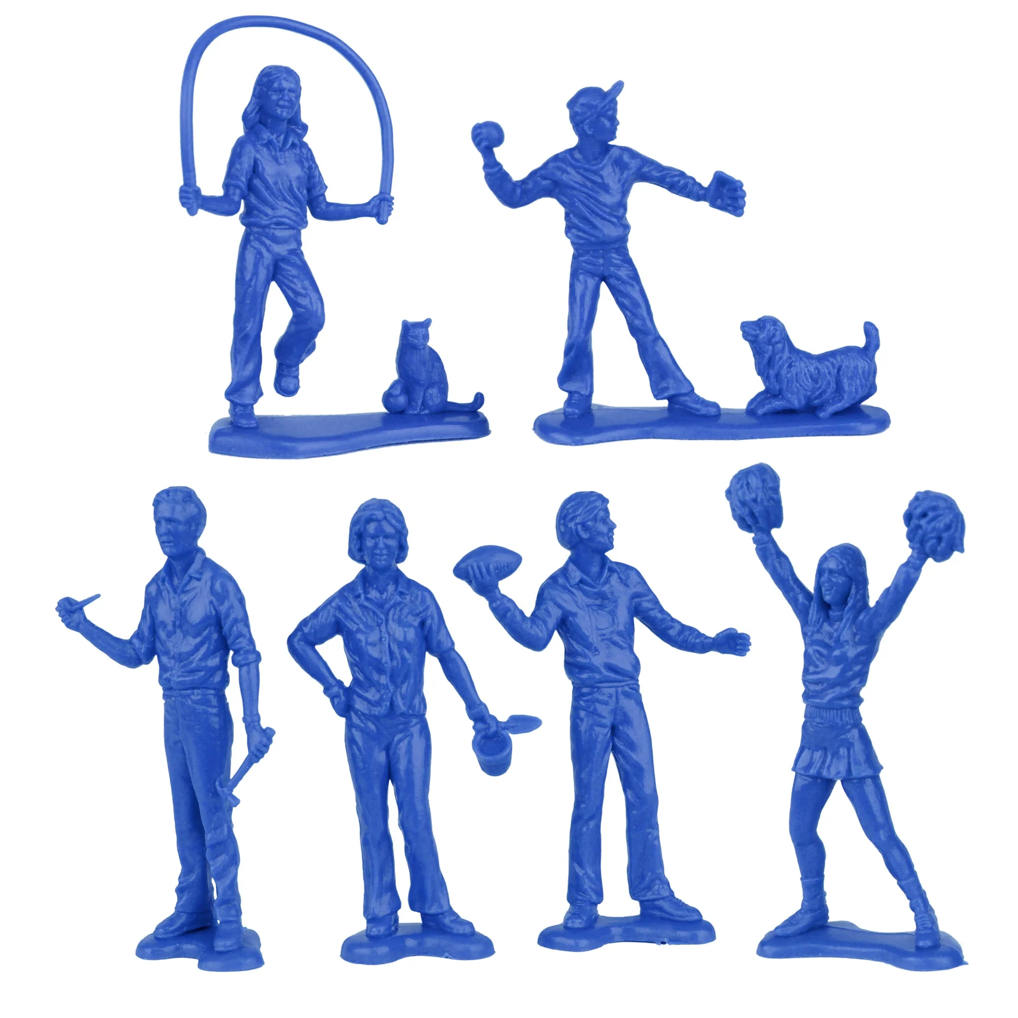 Tim Mee PEOPLE Play Figures - Yellow, Red, & Blue 18pc Playset - Made in USA - Image 5