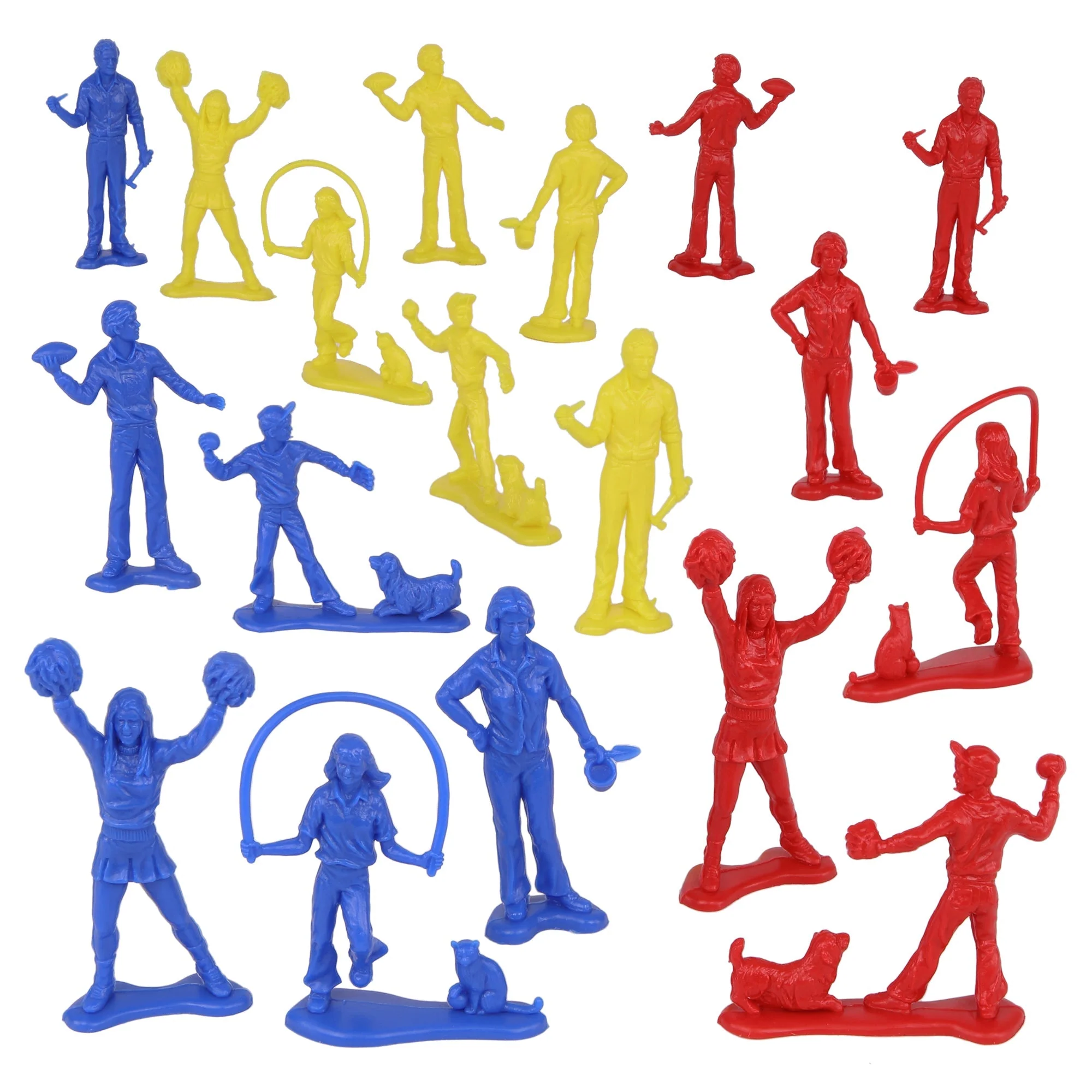 Tim Mee PEOPLE Play Figures - Yellow, Red, & Blue 18pc Playset - Made in USA - Image 6