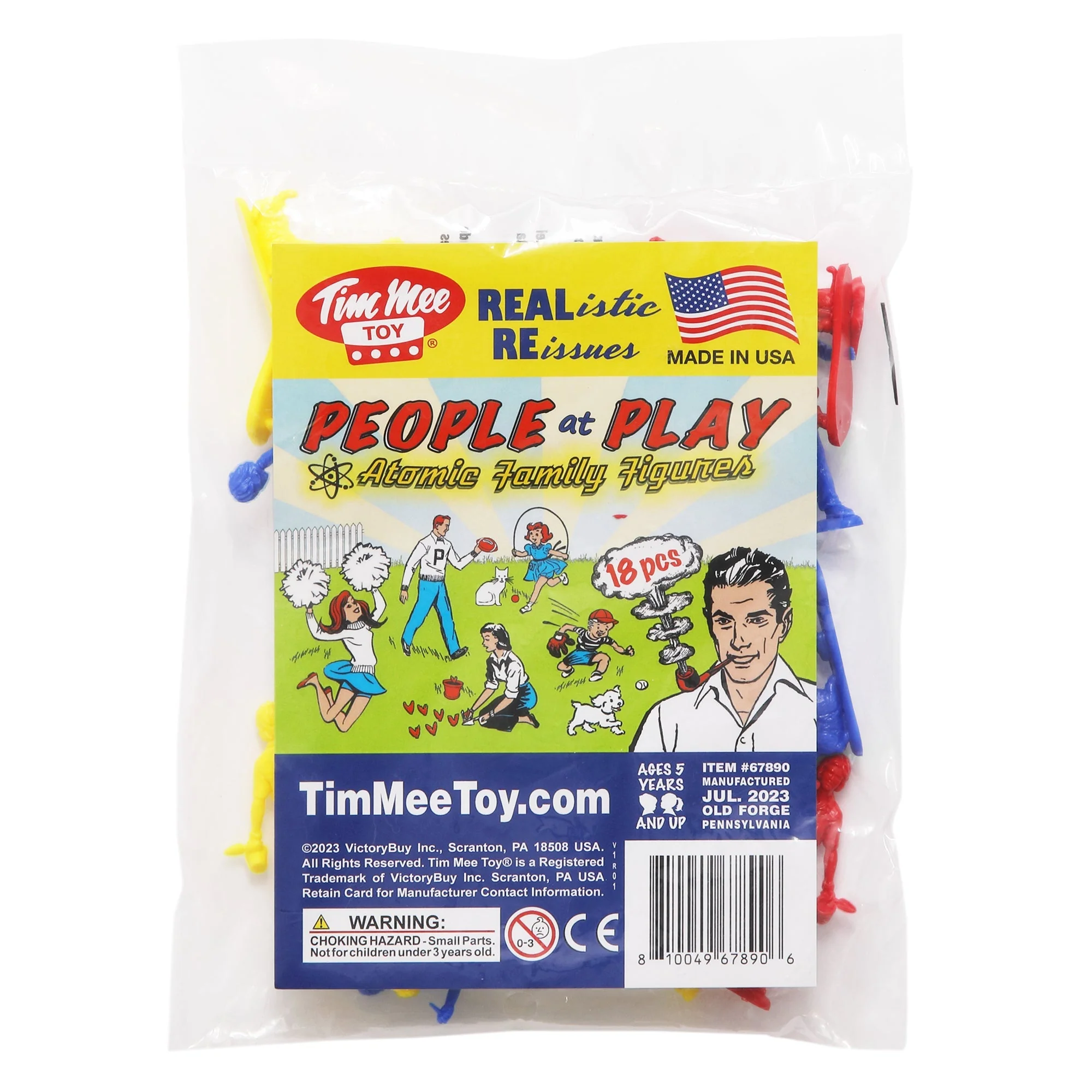 Tim Mee PEOPLE Play Figures - Yellow, Red, & Blue 18pc Playset - Made in USA - Image 7