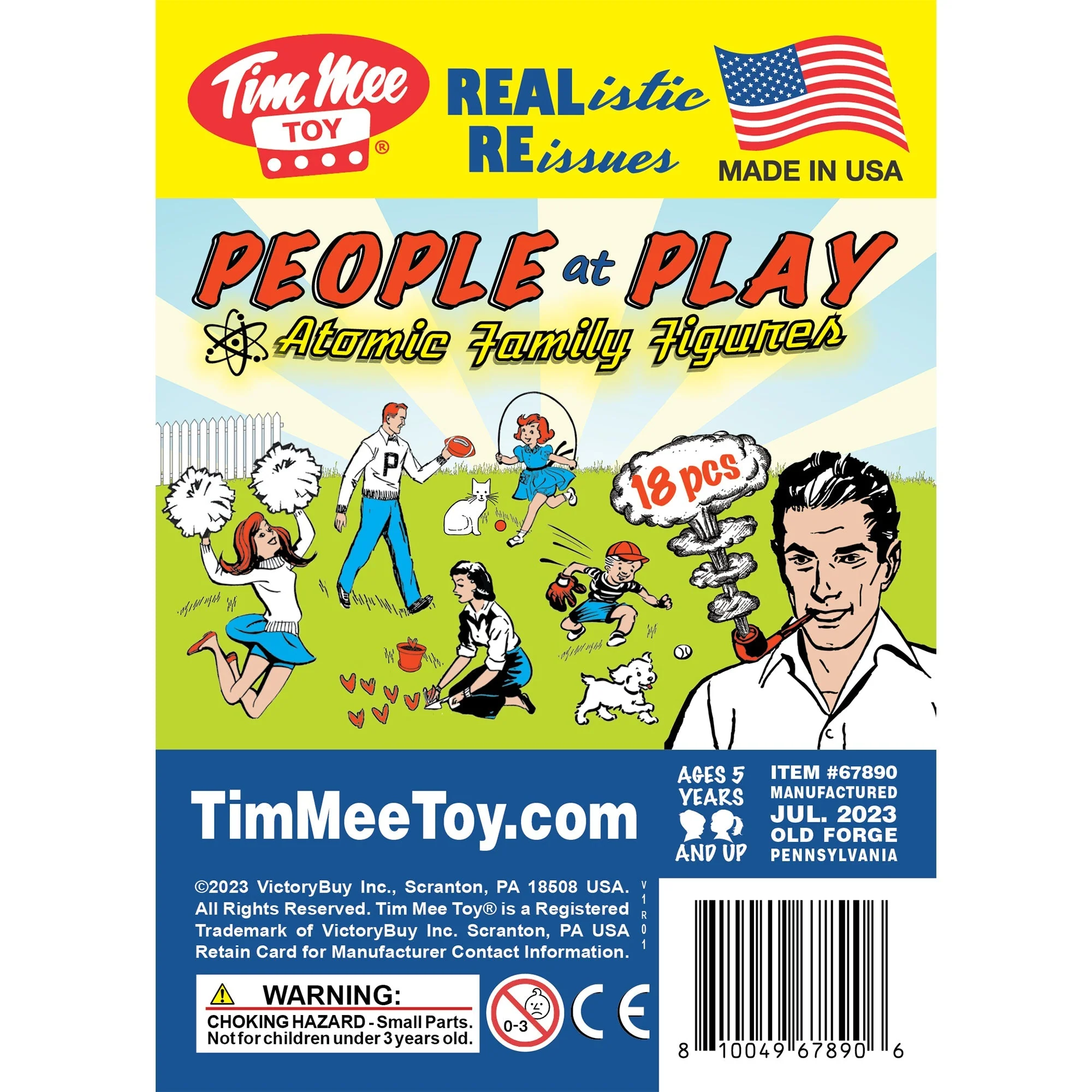 Tim Mee PEOPLE Play Figures - Yellow, Red, & Blue 18pc Playset - Made in USA - Image 8