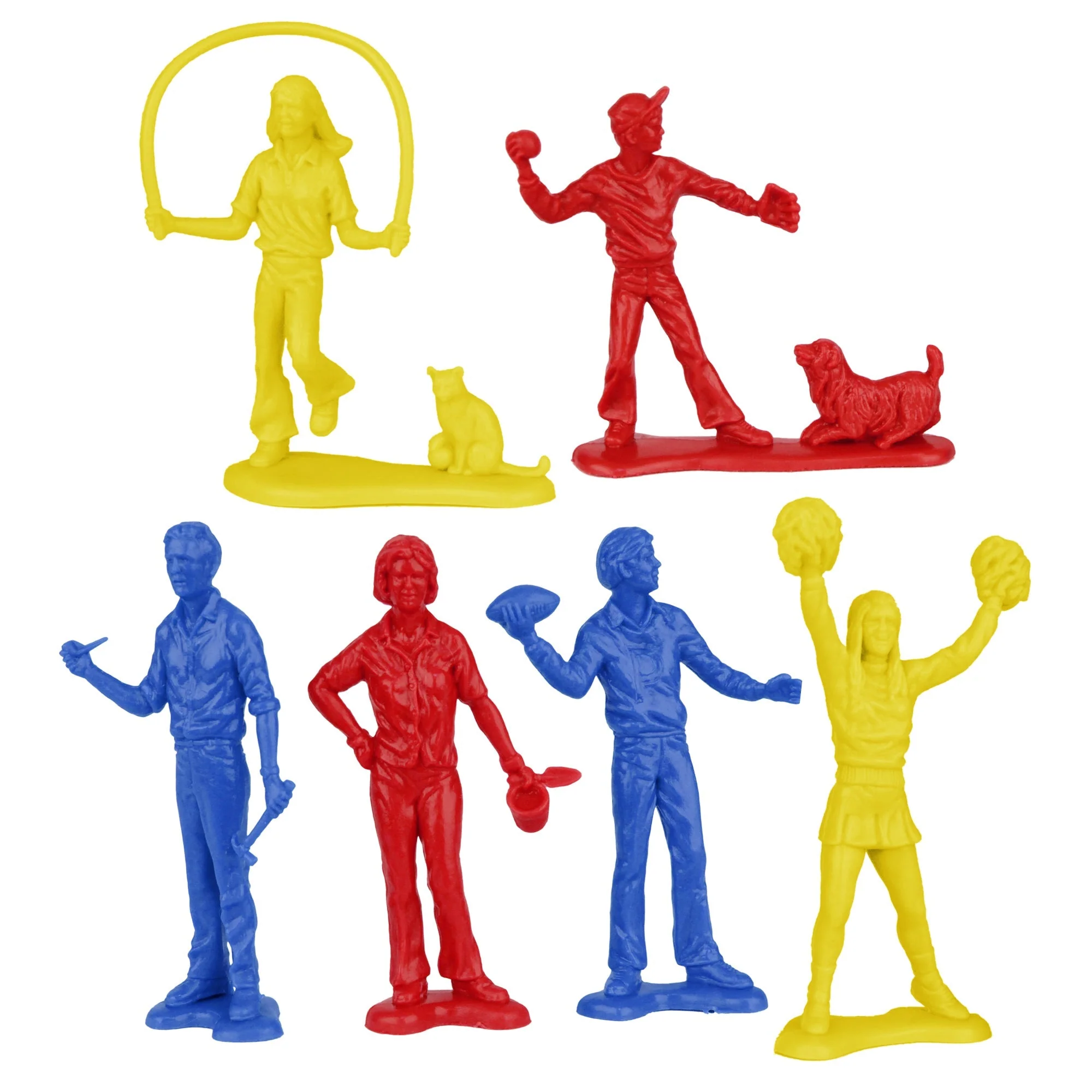 Tim Mee PEOPLE Play Figures - Yellow, Red, & Blue 18pc Playset - Made in USA - Image 9