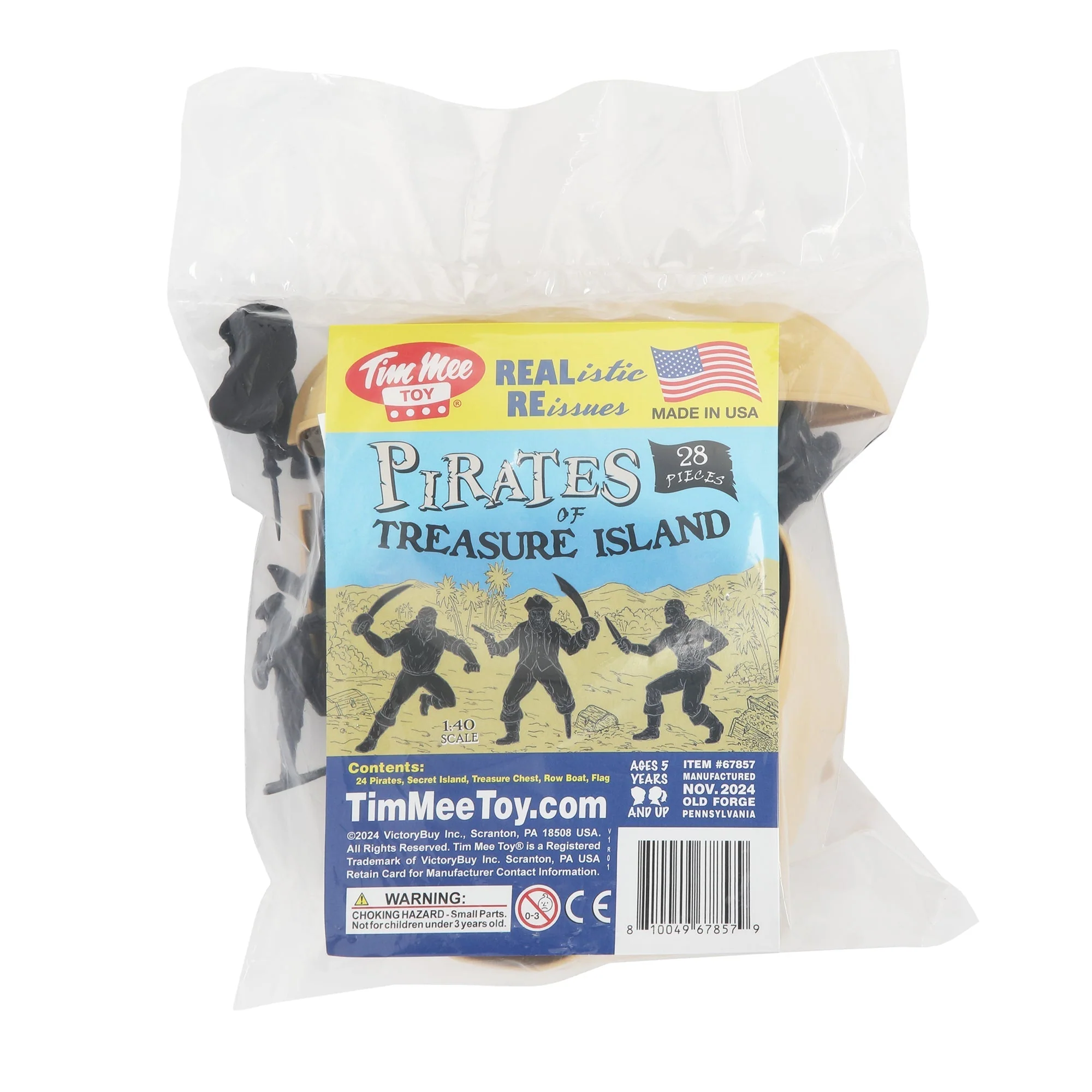 Tim Mee Pirates of Treasure Island - Black 28pc Plastic Toy Figures Boat Chest - Image 6