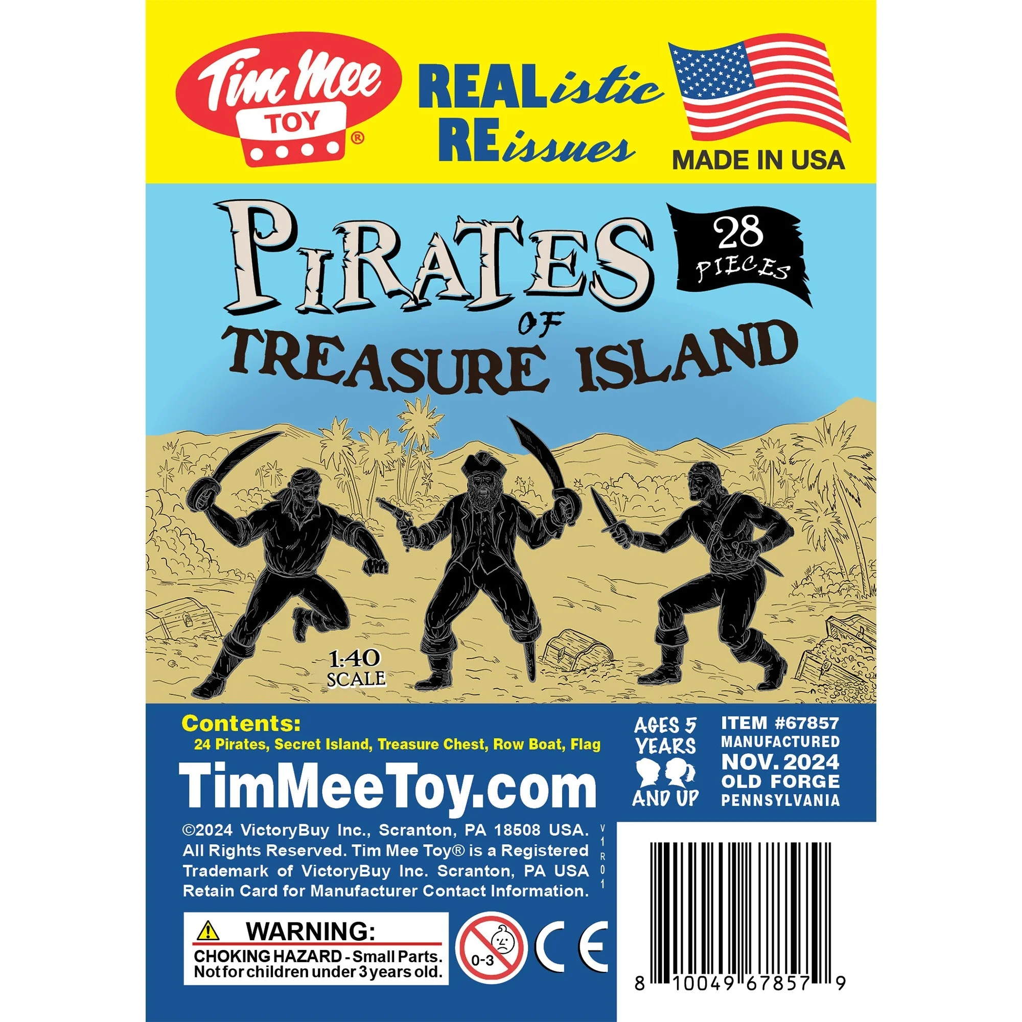 Tim Mee Pirates of Treasure Island - Black 28pc Plastic Toy Figures Boat Chest - Image 7